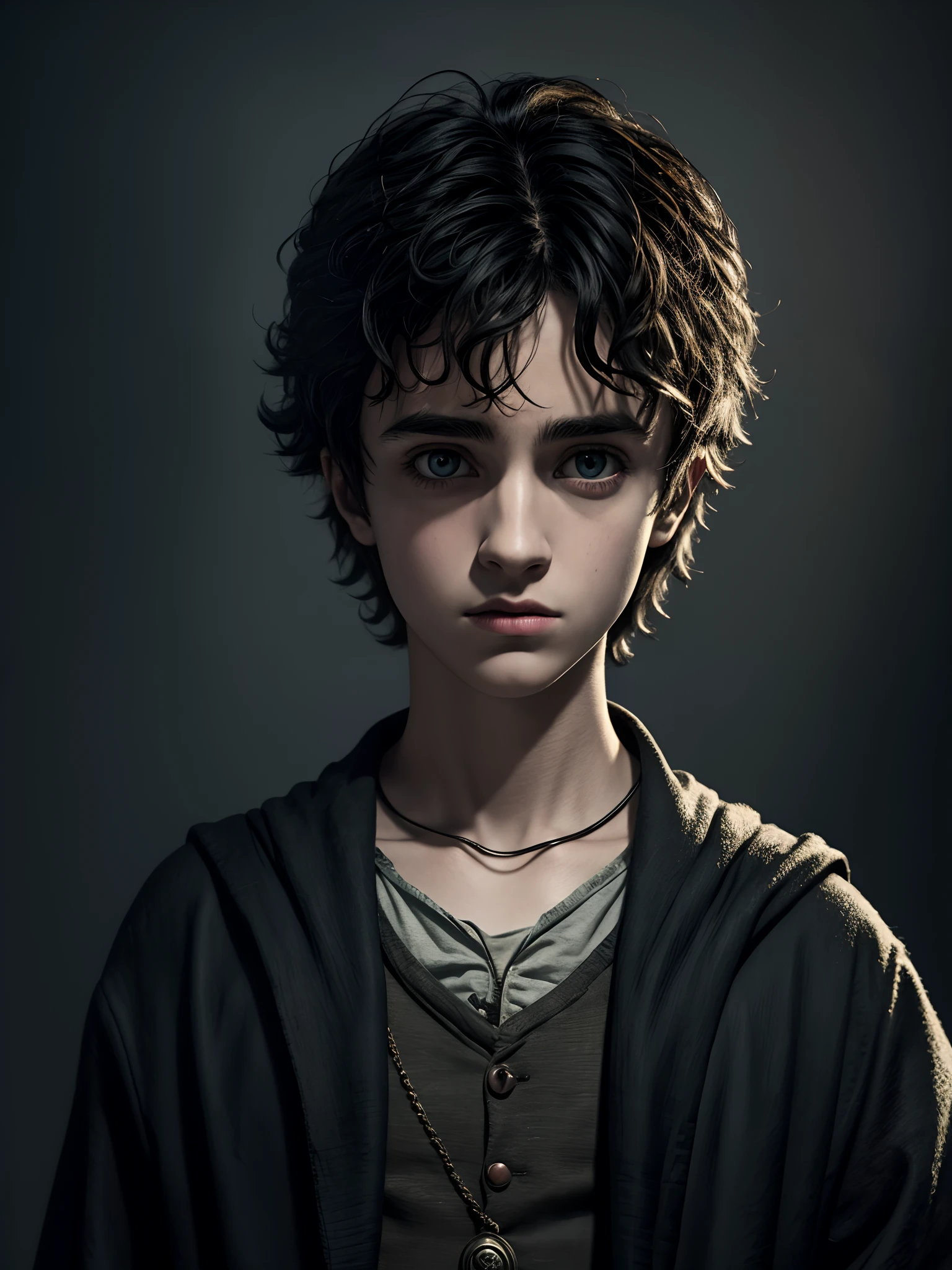 Absurdres masterpiece HDR high quality picture of a young random character from Harry potter portrait with a Tim Burton theme style