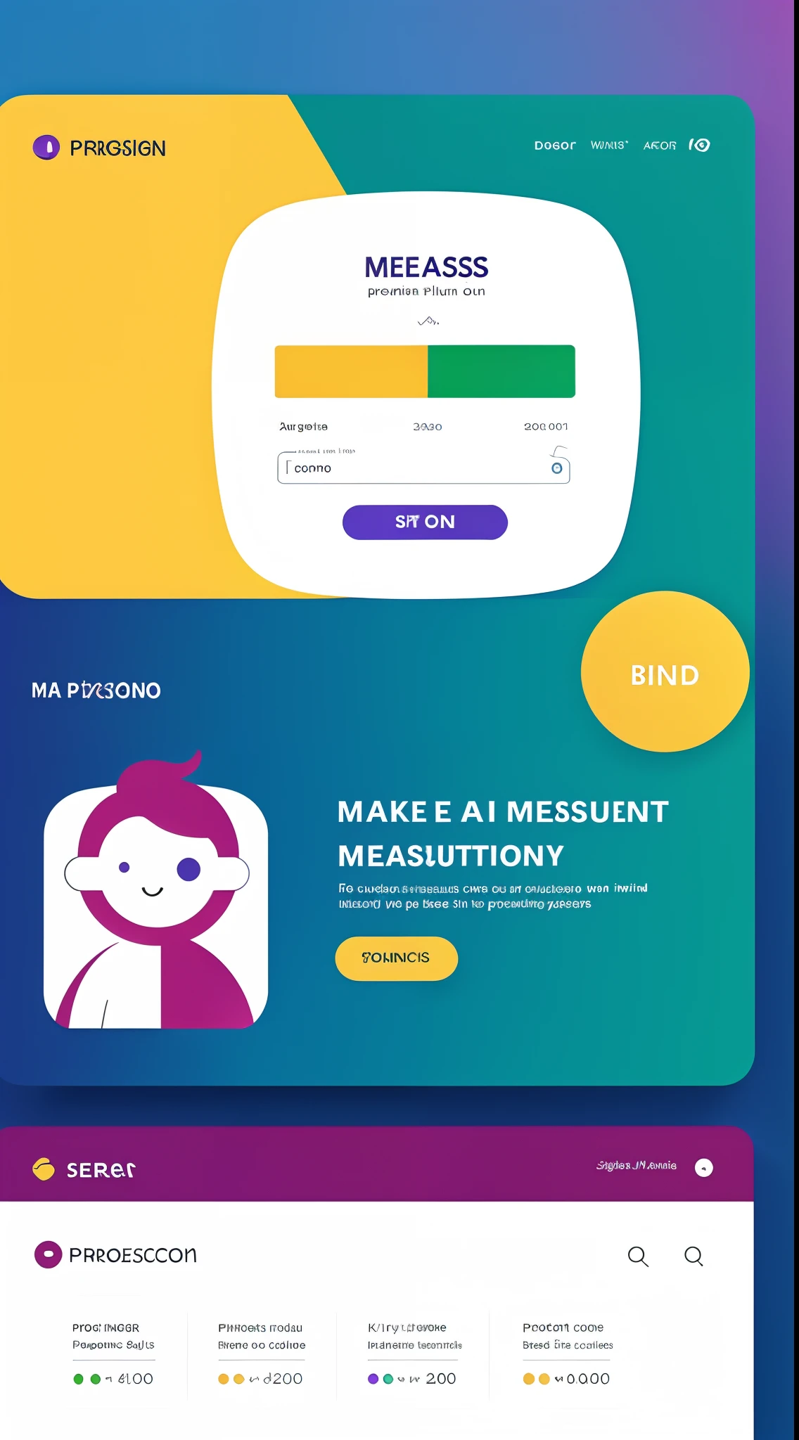 Make me a picture of a program platform to measure high levels of stress and anxiety in the colors red and purple respectively. o designer do programa sera fundo branco, Blue icon on a bright yellow background.