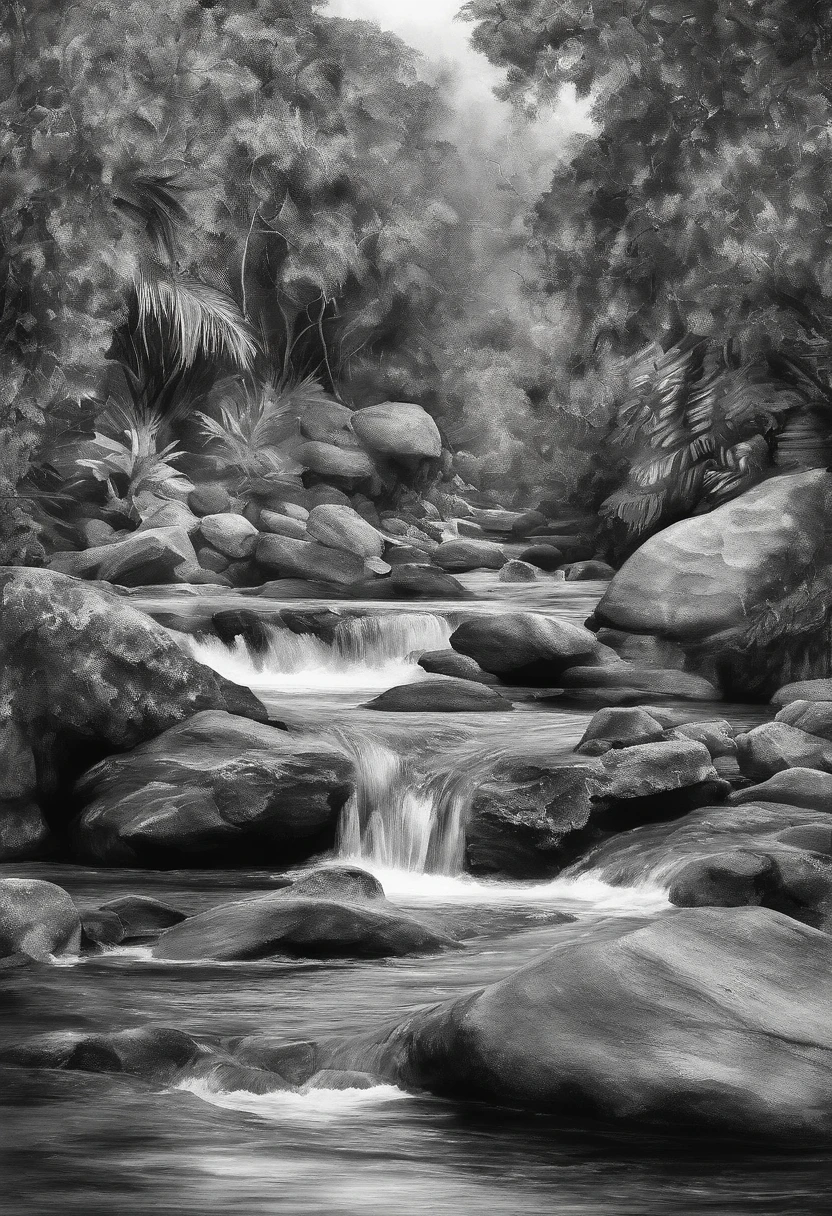 Foto en blanco y negro de la ciudad del agua azul, Contemporary Collage Style, GIF animados, Capas, fluido, Alto detalle, Yankeeko, relevo