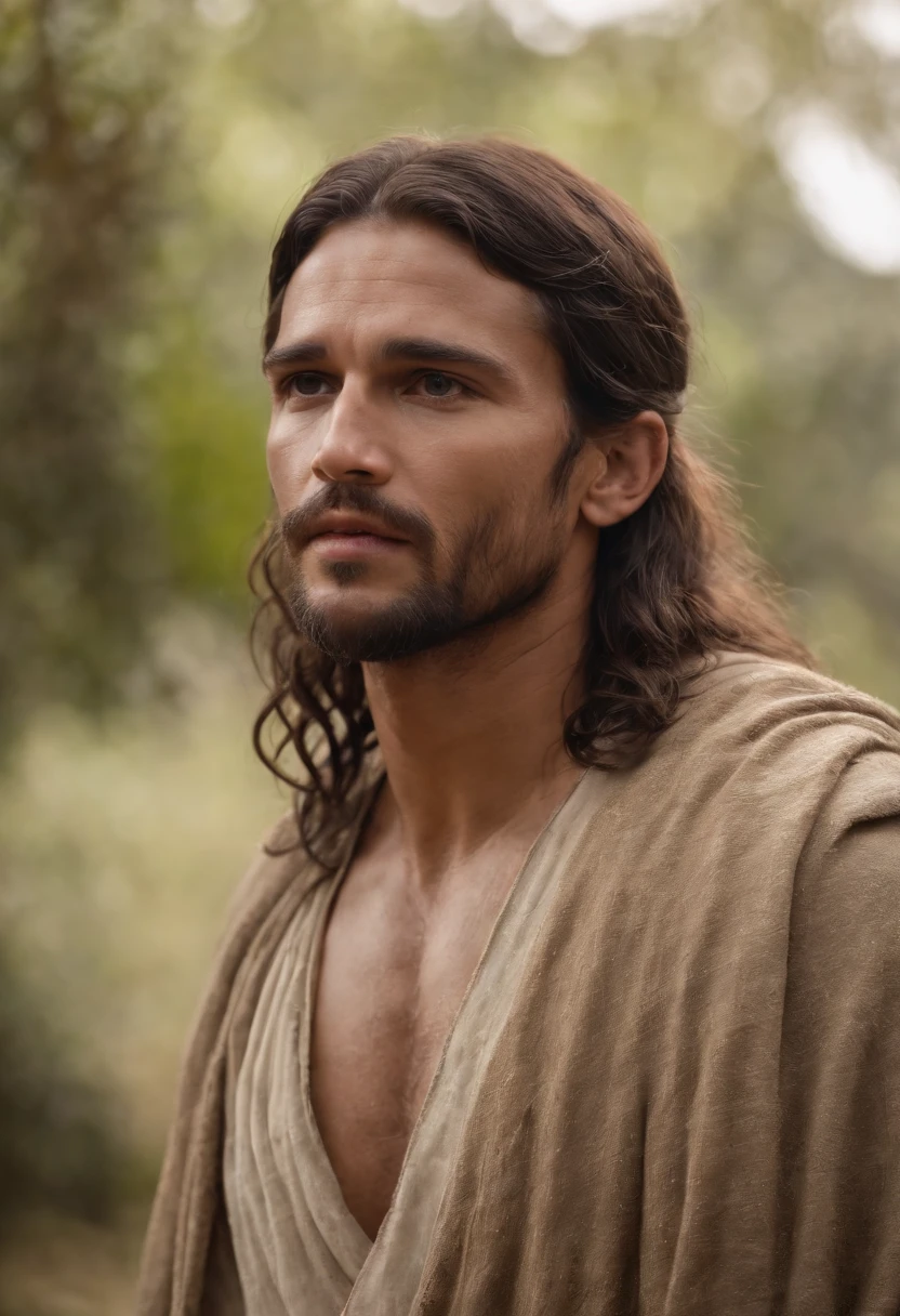 SAN JOSE, Pai de Jesus! Character from the Bible, cena com ele segurando o Jesus no colo, Imagem realista 8k