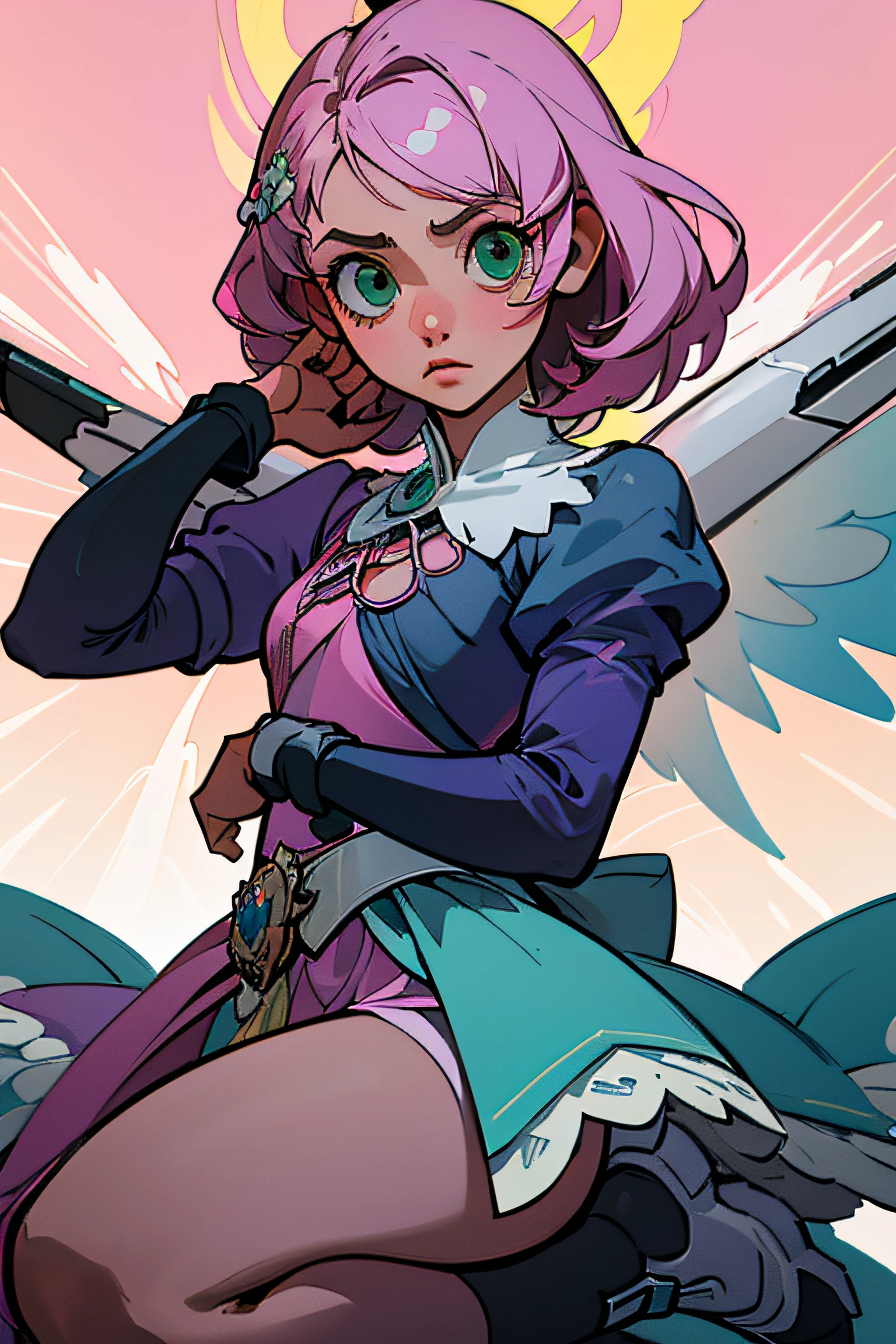 Alisa bosconovitch, melhor qualidade, contemporary, estilo plano, minimalismo, Green Eyes Flat Illustration, cabelo rosa, cabelo curto, cabelos multicoloridos, Camisa Preta, mechanical wings, Head Portrait Close-U, peito pontudo, decote, super decote, middlebreasts, Tekken，cabelo rosa pastel, 1girl, em quimono, hand-painted，Desenho de linha sem cor, colorida do yandere pastel, Tekken, [Detailed illustrations, Arte baseada em anatomia extremamente ideal, desenhos muito detalhados e detalhados, delicate lines with slowness and urgency, Realistic texture expression],(((Linhas principais coloridas)),(Obras de arte com excelente artesanato),(fundo do parque),[HENTAI anime Menina japonesa bonita 14 anos de idade Skinny] cabelo rosa claro, com roupa de empregada，figura esbelta，robusto，He sat on the floor，Vestido com roupas de empregada rosa e branco，cabelos muito curtos，com orelhas de gato，quadratic element，, kawaii cor-de-rosa na roupa da era de 1910, Alisa Bosconovich pink lips, no estilo da paleta de cores suave aurorapunk, an anime illustration of his face, gifs animados, hand drawn animation, charming sketches, suave e brilhante, romantismo nebuloso, Estilo Superflat, fundo branco - ar 1:1 - niji 5 - estilo expressivo --s 50