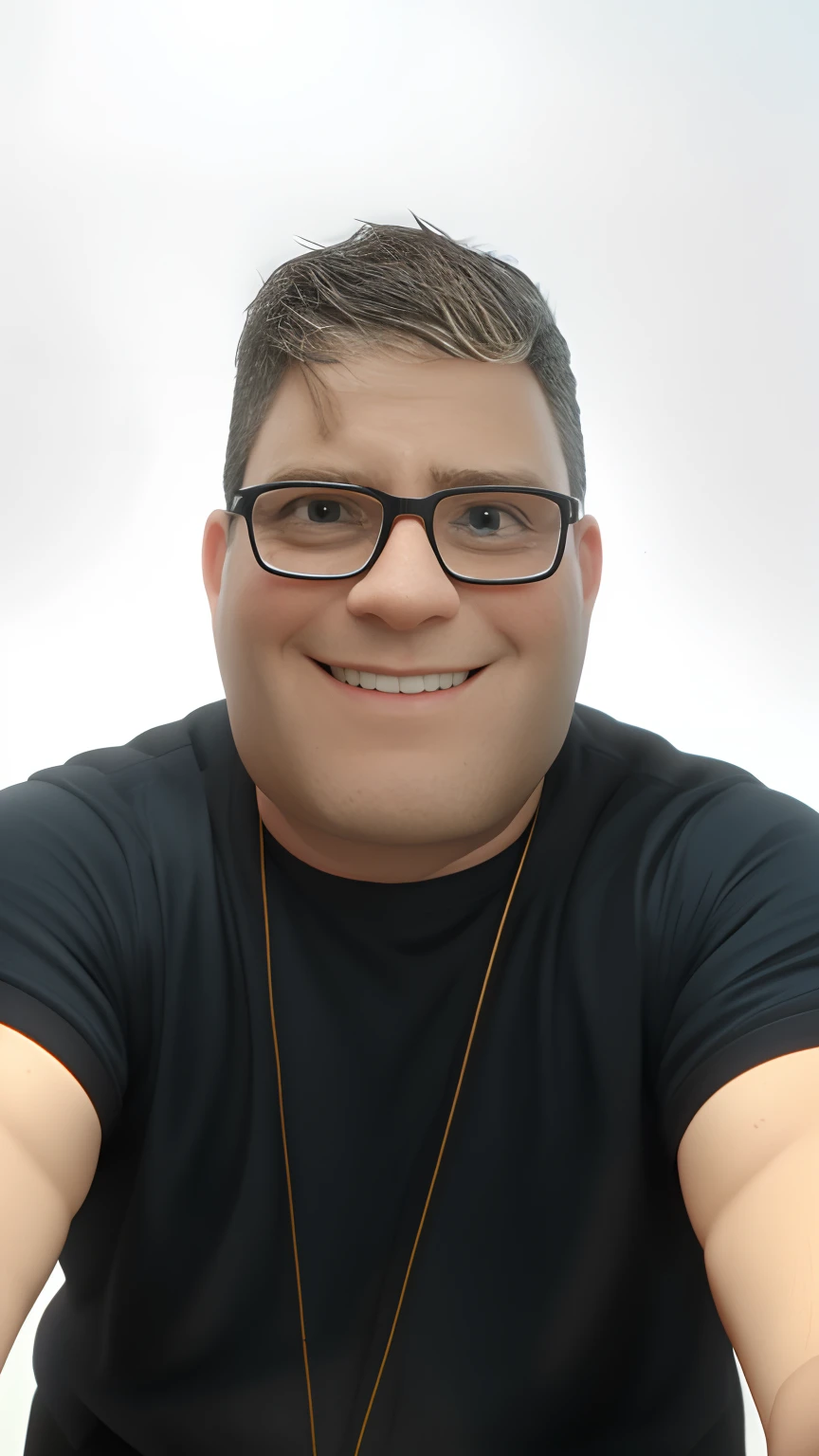Cute small 38-years-old male investor , huge head, shot Undercut hair , wearing Round gold thin frame glasses, highly detailed eyes,front-facing, fit, looks like a boss, full body view, highly detailed hands ,Toy figures,best quality, 3d cartoon,full body view, fantasy, dreamlike, surrealism, super cute, trending on artstation