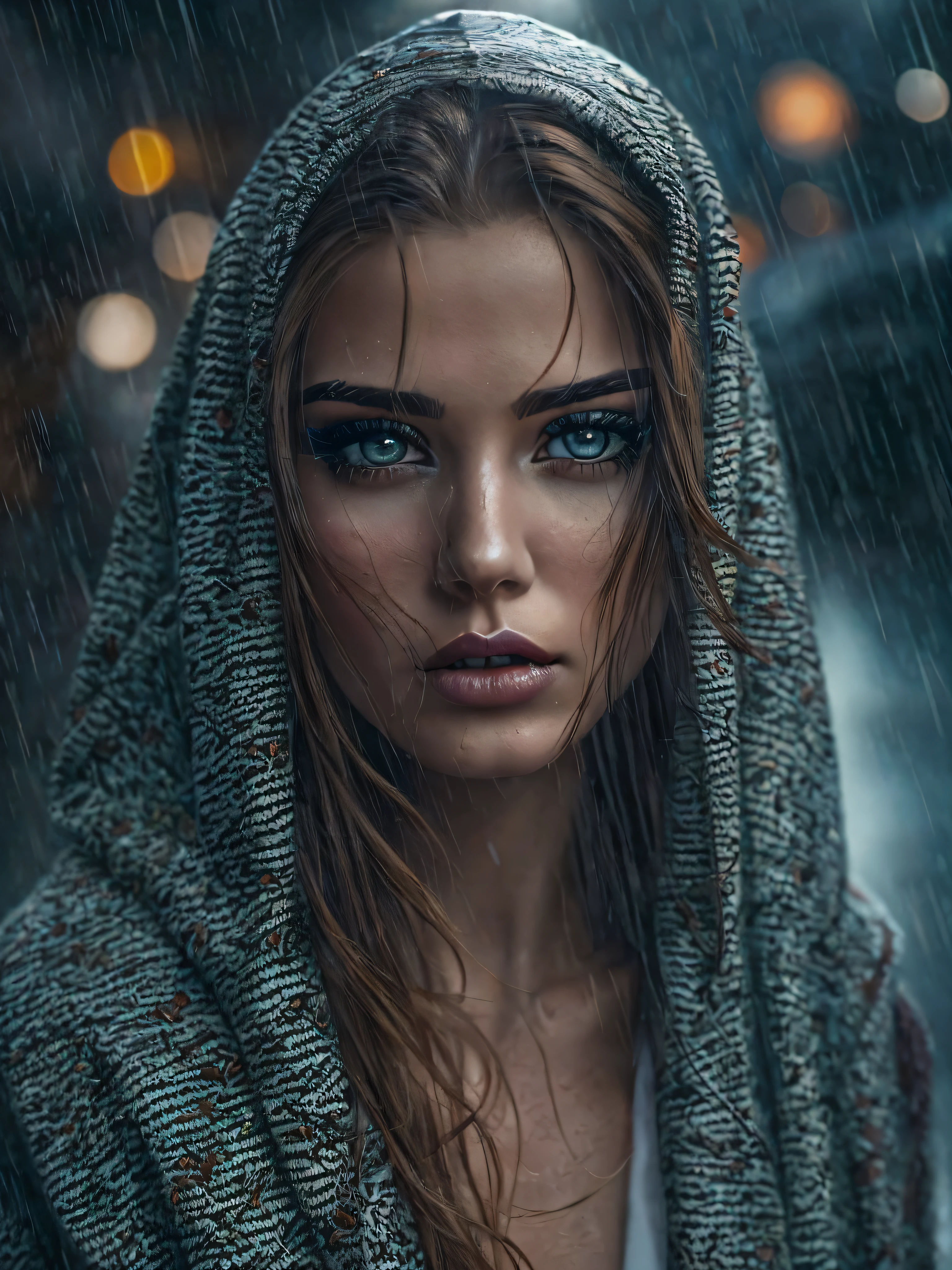 a woman with long blond hair, wearing only a sexy transparent open bathrobe, running in the city, realistic perfect face, beautiful woman face, glam make-up, dark eye make-up, dark brown hair and makeup, perfect face model, Arabella mist-splitter, perfect face ), beautiful lips:5 stylish, beautiful female face, attractive female face!!!, beautiful feminine face, beautiful makeup, perfect face!!. all wet on a rainy night, scared look, eerie, creepy, dark ambient, cinematic lights, ultra sharp focus, bird's eye view, high view, looking at the camera, raindrops woman with long red hair, wearing only a sexy transparent open bathrobe, running in the city, realistic perfect face, beautiful woman face, glam make-up, dark eye make-up, dark brown hair and makeup, perfect face model, Arabella mist-splitter, perfect face ), beautiful lips:5 stylish, beautiful female face, attractive female face!!!, beautiful feminine face, beautiful makeup, perfect face!!. all wet on a rainy night, scared look, eerie, creepy, dark ambient, cinematic lights, ultra sharp focus, bird's eye view, high view, looking at the camera, raindrops