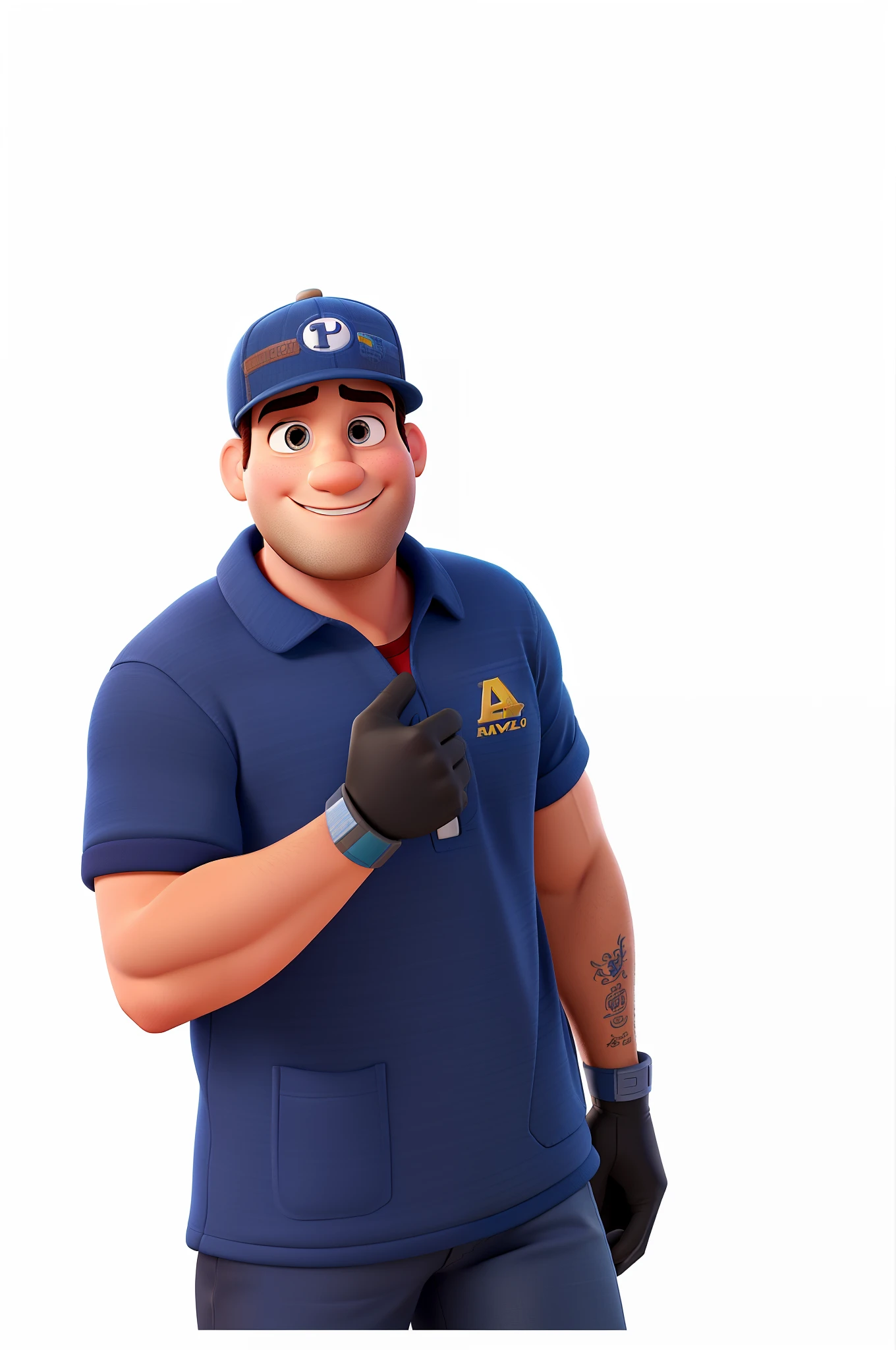 Um homem estilo Disney pixar, alta qualidade, melhor qualidade, Machine Shop Background Image