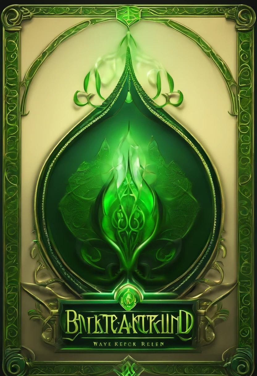 Logo Design, Fictional tales,Green Tone,glow,3D