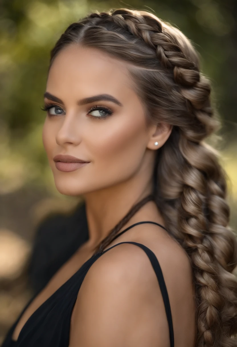 best quality, master part,cabelos brancos, olhos dourados,roupas brancas, Olhando para cima, parte superior do corpo,fio de cabelo,pele clara,Side braids