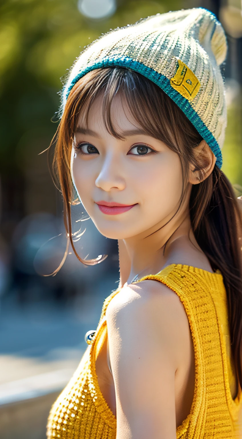 （３２K,high-detail,high detal,hight resolution,highdensity,独奏,Lori：1.3）,（Realistic people,Live Action,A detailed eye,High resolution eyes,Fine eyes,Eyes that look like they are alive,Beautiful dark blue eyes,Fishing eyes,detailed lips,Crystal clear white skin,detailed realistic faces：1.3）,（Japanese ido,Korean Idols,model in Japan,Korean models,Korean K-Pop Female Idols：1.2）,（with a flushed face,natural make up,a necklace,piercings,Navel piercing：1.4）（Cargo pants,Colorful tops with a large silhouette,Large-sized outerwear,boots,Knitted hats,Mode-type beautiful eyes casual：1.6）,（well-shaped breasts,Pink hair：1.5）,（A young but very beautiful Korean１6 years old little girl,Cool eyes,little smiling,facing back,turned around,Looking at the camera,Fashion Leader,fashion modell,Yellow-looking skin,Unforgettable eyes,Eyes are too beautiful,I want to go to Paris Collection.,Cutting-edge fashion：1.6）