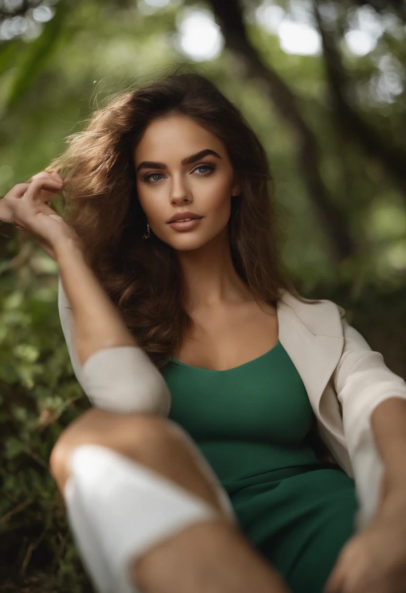 mulher arafed com uma regata branca e um colar, com olhos verdes, Retrato Sophie Mudd, cabelos castanhos e olhos grandes, selfie de uma jovem mulher, Olhos do quarto, Violeta Myers, sem maquiagem, maquiagem natural, Looking directly at the camera, Rosto com ArtGram, maquiagem sutil, Impressionante tiro de corpo inteiro, olhos verdes penetrantes