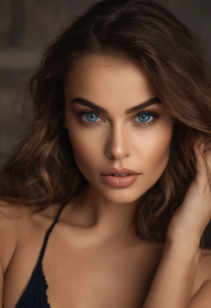 Oman with tank top and matching panties, Chica sexy con ojos azules, Retrato Sophie Mudd, Retrato de Corinna Kopf, cabello rubio y ojos grandes, selfie de una mujer joven, Maquillaje OHNE, Maquillaje natural, looks directly at camera, Cara con Artgram, dezentes Maquillaje, Gran foto de cuerpo entero, in the room, senos grandes, rubio, latin