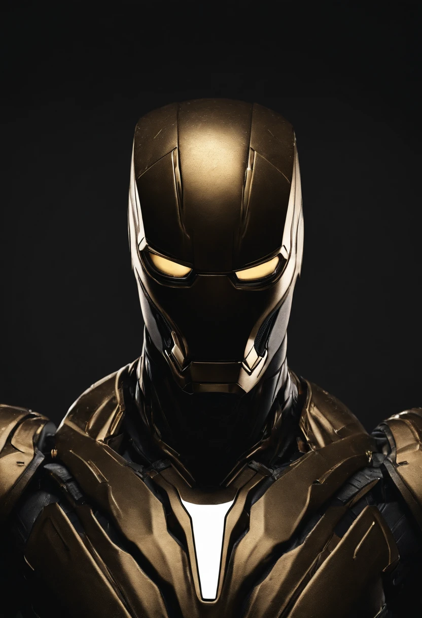 Gold and black Venom Ironman combined, sharp long teeth,
