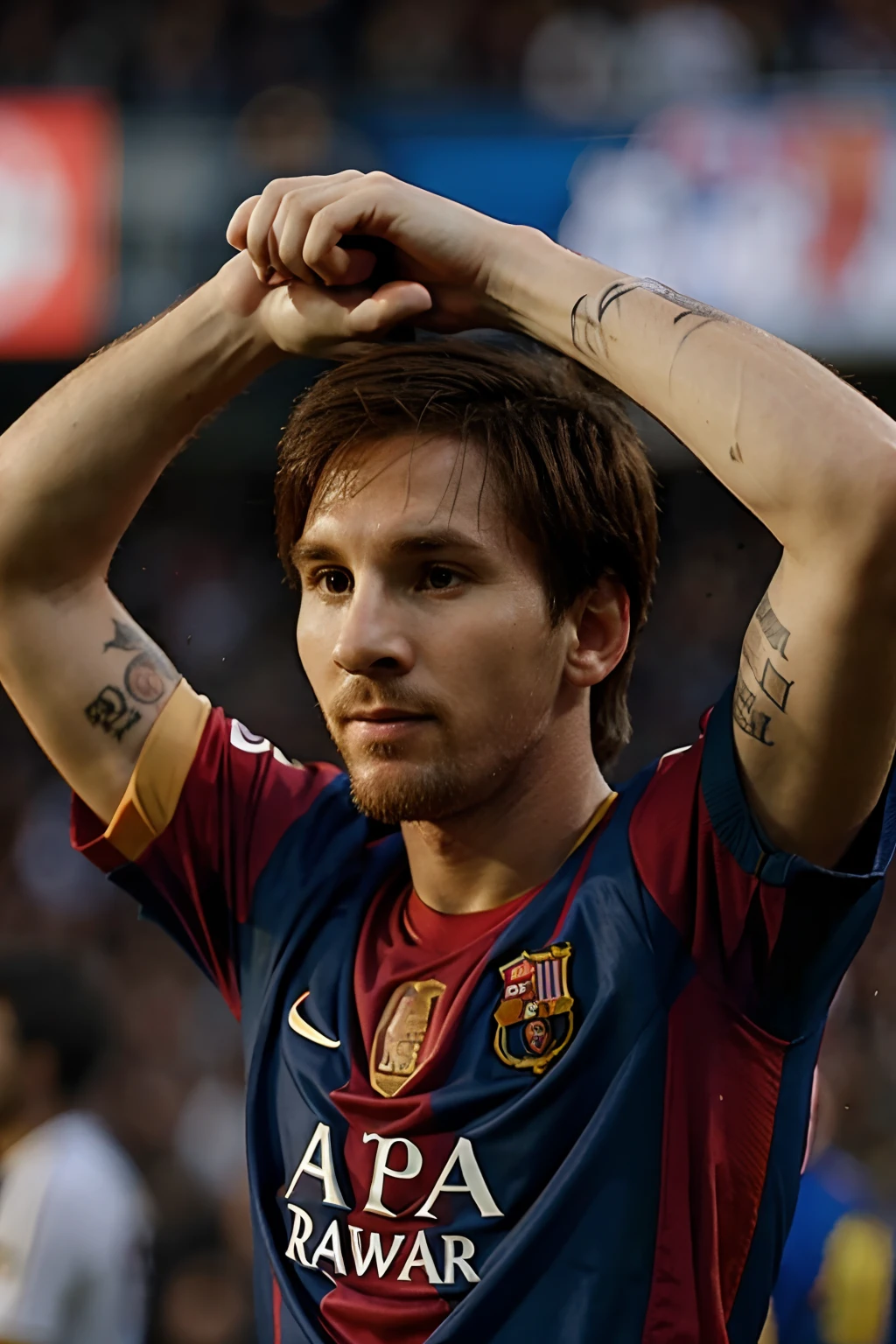 Messi con su pene en la mano