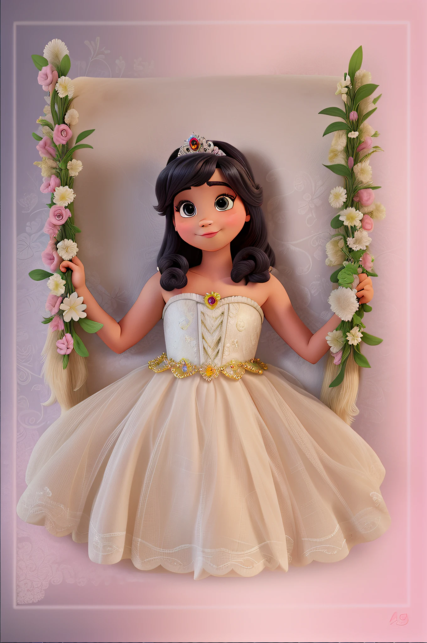 uma linda princesa estilo Disney Pixar, alta qualidade, melhor qualidade