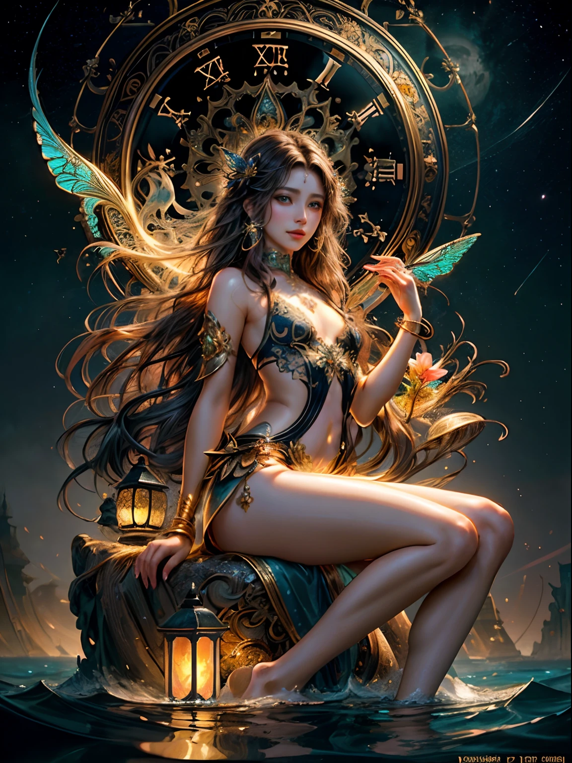 8k portrait of beautiful cyborg with brown hair, intricate, elegant, highly detailed, majestic, digital photography, art by artgerm and ruan jia and greg rutkowski surreal painting gold butterfly filigree, broken glass, (masterpiece, sidelighting, finely detailed beautiful eyes: 1.2), hdr, (masterpiece), best quality, expressive eyes, perfect face, portrait of beautiful cyborg with GINGER hair, intricate, elegant, highly detailed, majestic, digital photography, surreal painting gold butterfly filigree, broken glass, (masterpiece, side lighting, finely detailed beautiful eyes: 1.2), HDR, (detailed background window to a new dimension, plants and flowers:0.7) infinity, infinite symbol, night sky with full moon, (masterpiece), best quality, expressive eyes, perfect face, highly detailed face and body, cinematic lighting, photorealistsic, 1girl, 18yo, ((dark brown straight shoulder length hair)), dark brown eyes, big eyes, very thin body, ((((flat chest)))), skinny, laying on her back on piles, (legs spread open), pink pussy lips, bald pussy, well lit, beautiful and aesthetic:1.2), (1girl), extreme detailed,(fractal art:1.3),colorful,highest detailed,beautiful goddess emerging from the ocean, caucasian girl with shiny silver hair, full female body, golden eyes, wild waves, big waves, oriental mandala tattoos, transparent dresses, skin wet with water, stormy sky, sunset sky red stormy clouds, ancient temple floating in the sea, floating old clock, lamp, lantern, beautiful girl with a slight smile, transparent blouse, black vikini, fractal, Sakimichan-style art, slight smile, legs open, pubic hair view, 1 sexy girl, exposed breasts, open transparent T-shirt, Mandala and flower tattoos, Best Quality ,black hair fused with platinum and gold, naked girl, visible beautiful pubic area, pink pesons, small breasts in sight, tattoos on the naked body, old floating clock, lamp, lantern , skin wet with water, open legs,multicolored sea waves, sea ​​goddess rising from water and wav