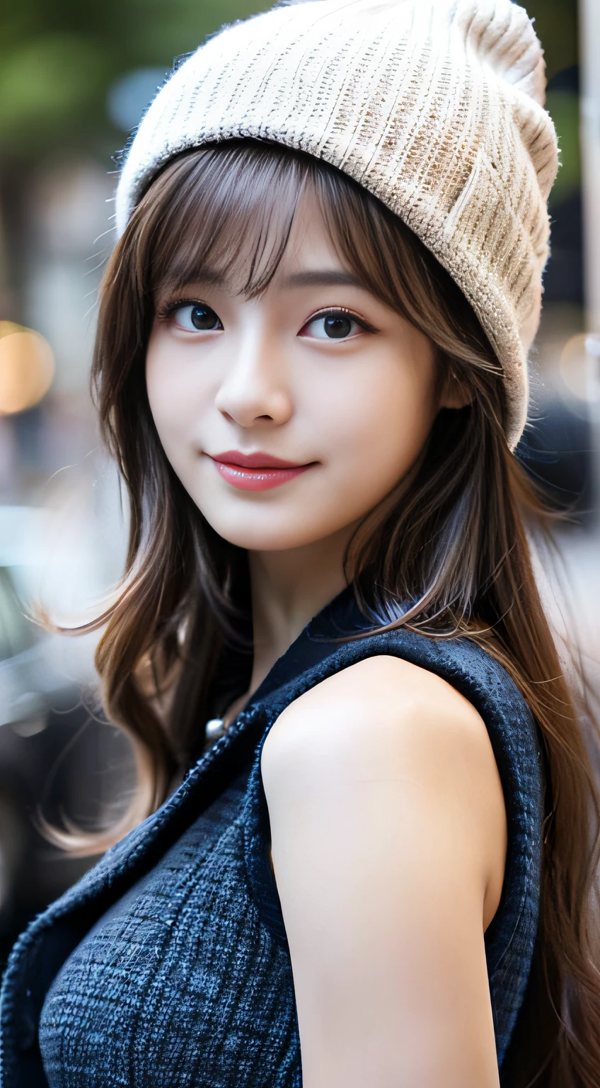 (32K,high-detail,high detal,hight resolution,highdensity,独奏:1.3),(Realistic people,Live action,A detailed eye,High resolution eyes,Fine eyes,Eyes that look like they are alive,beautiful dark blue eyes,Fishing eyes,Detailed lips,Crystal clear white skin,detailed realistic faces:1.3),(Japanese ido,Korean Idols,model in Japan,Korean models,Korean K-Pop Female Idols:1.2),(with a flushed face,natural make up,a necklace,piercings,Navel piercing:1.4)(Military Cargo Pants,Colorful tops with oversized silhouettes,Coat with a large silhouette,Leather boots,Knitted hats,Mode-based beautiful eye casual:1.6),(well-shaped breasts:1.5),(Sexy and very beautiful koreans16 years old little girl,Cool eyes,little smiling,facing back,turned around,Looking at the camera,Fashion Leader,fashion modell,Soft skin,Unforgettable eyes,Her eyes are too beautiful,I want to go to Paris Collection...,Cutting-edge fashion:1.6),(showing your whole body,Show full-body fashion,Fashion that stands out:1.7)
