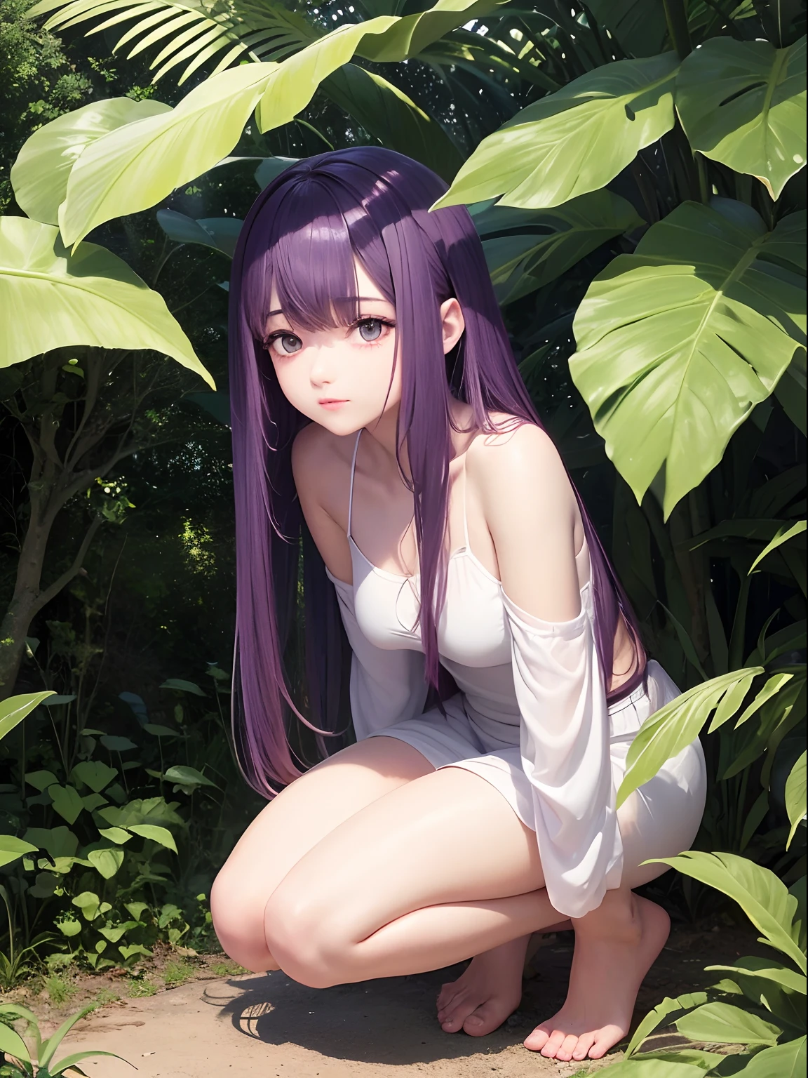 ((best quality)), ((highly detailed)), masterpiece, (detailed eyes, deep eyes), (1girl), dynamic angle, cowboy shot, mlprarity, woman, smile, looking at viewer, ((purple hair)), ((blue eyes)), naked, slight smile (outdoor, forest), flashing breasts, ((exposed breasts, nipples)), graceful pose, exposed pussy, realistic proportions, woman, legs spread, exposed, masturbating with dildo, gasping