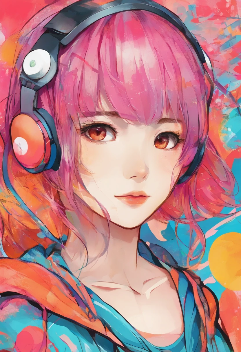 girl,Ball head,sporty attire,On the left side of the painting,Look to the right