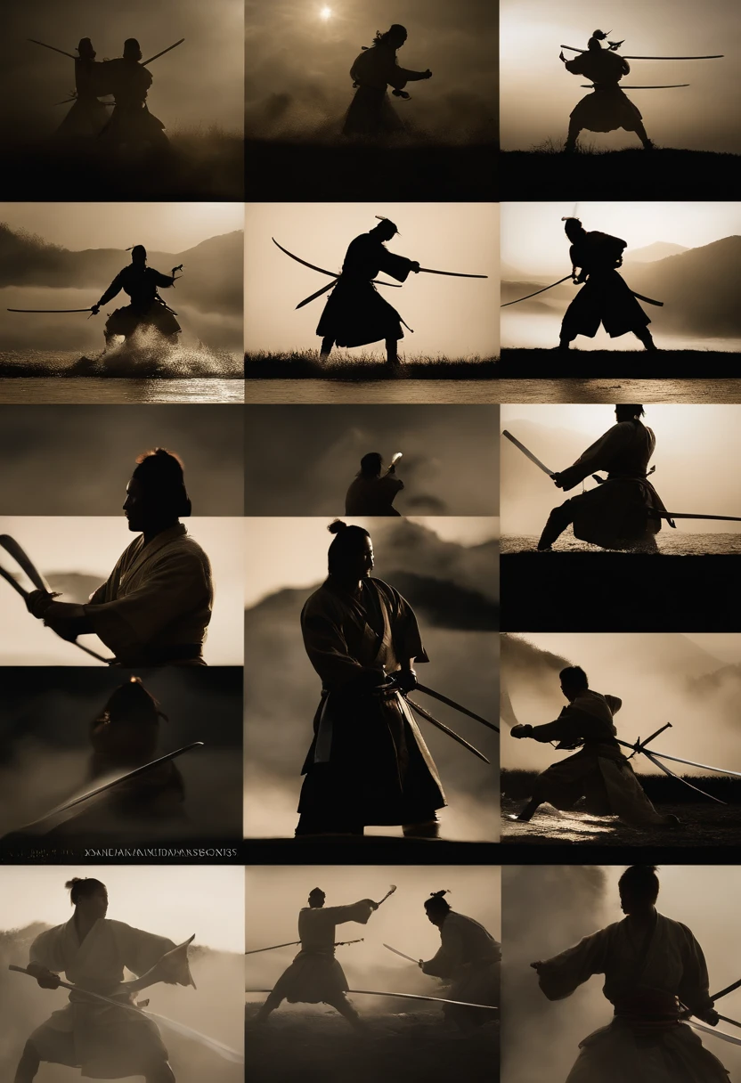 Samurai Swordmanship: Create images showcasing samurai warriors who show off their extraordinary swordsmanship, Slash your opponent with your blade, Show off your unparalleled prowess, epic poem, 8K