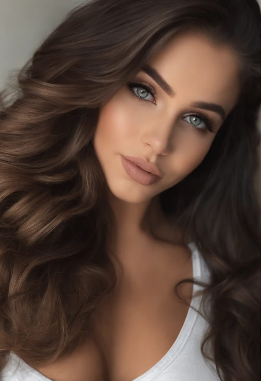 Arafed Mujer con camiseta negra sin mangas y bragas a juego, Chica sexy con ojos marrones, ultra realista, meticulosamente detallado, Retrato Sophie Mudd, brown hair and large eyes, selfie de una mujer joven, Ojos del dormitorio, Violeta Myers, sin maquillaje, Maquillaje natural, staring directly into camera, cara con artgram, maquillaje sutil, Impresionante foto de cuerpo completo arrodillado en la cama, En el dormitorio, Medium to large size bust