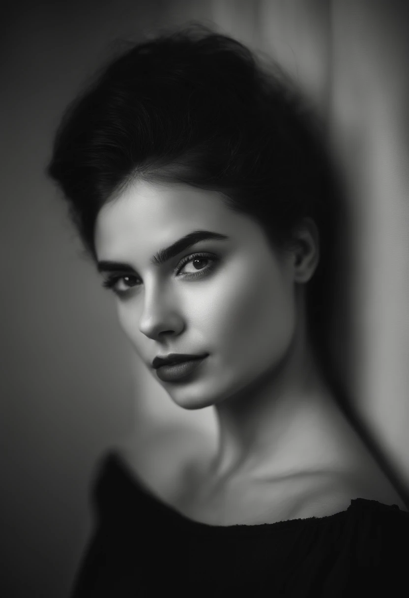 Retrato de uma bonita de 21 anos e uma garota perfeita, Rosto bonito, Russo, de calcinha, na cama, busto bonito (dark private studio, Escuro, Atmospheric Light: 1.2) pernas abertas