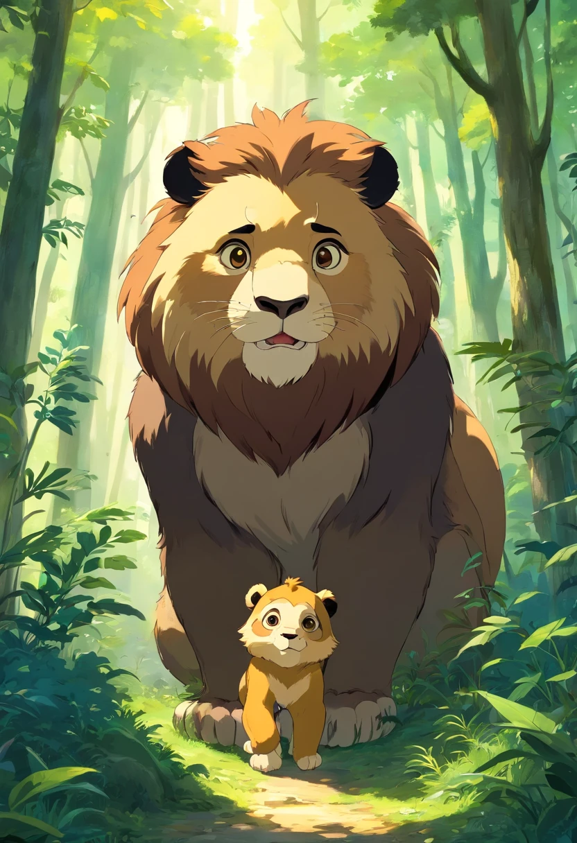 animal including lion panda giraffe monkey bear cub sloth in the forest