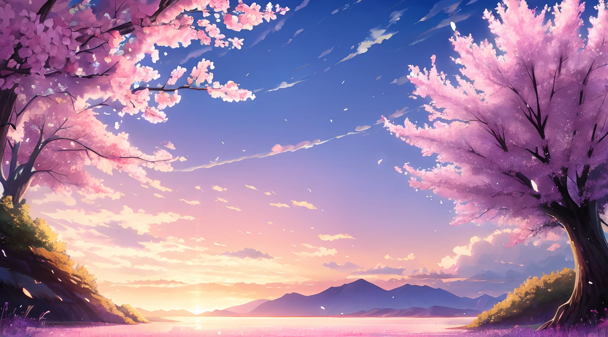 anime scenery of a lake with a mountain in the background, anime landscape wallpaper, anime beautiful peace scene, anime art wallpaper 8 k, beautiful anime scenery, anime background, anime wallpaper 4k, anime wallpaper 4 k, anime art wallpaper 4 k, anime art wallpaper 4k, anime background art, 4k anime wallpaper, 4 k manga wallpaper, beautiful anime scene, purple sky
