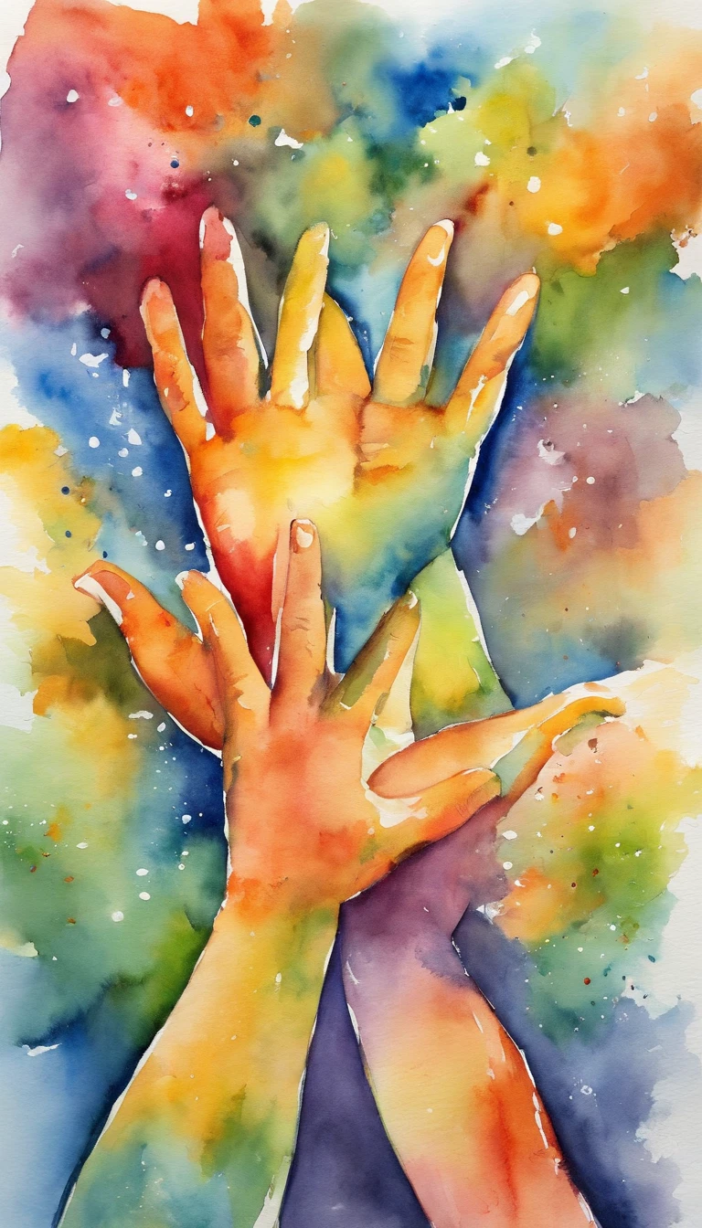Hands outstretched towards the sky, symbolizing confidence and determination