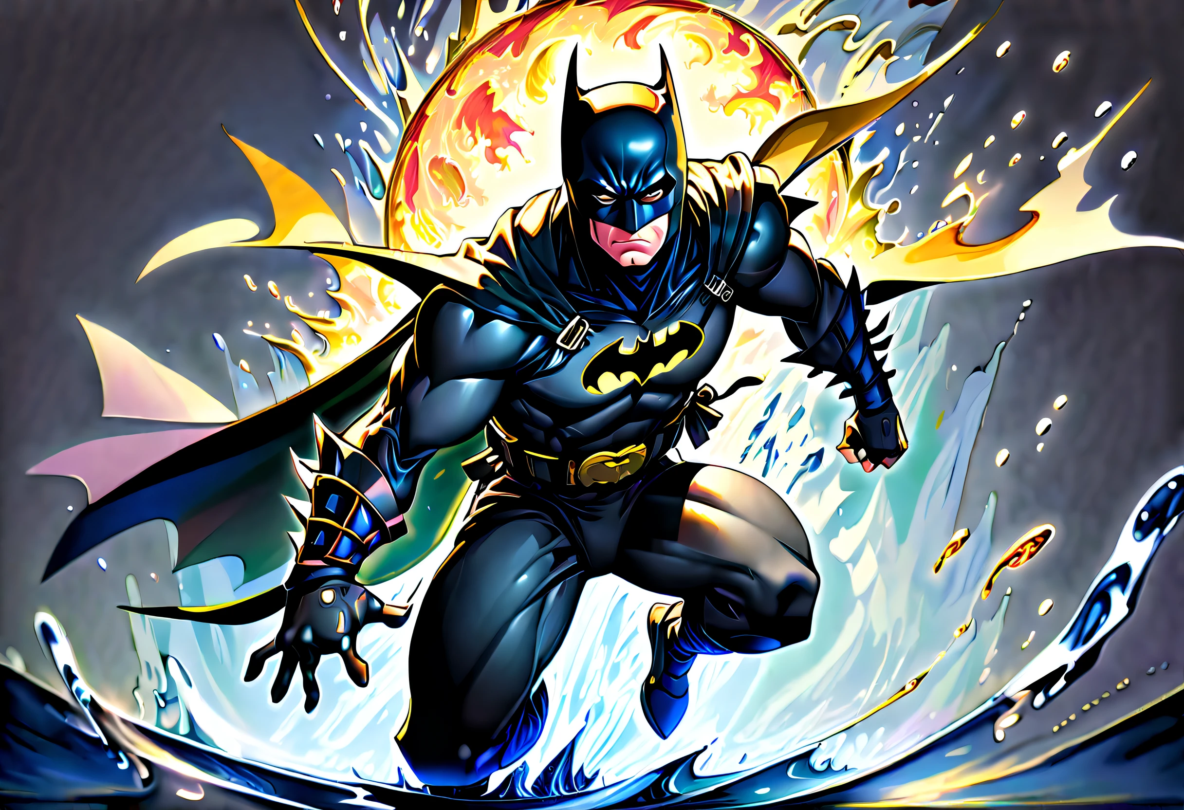 (((ninja batman of intricate detailed oil painting illustration:1.5))), (((thickly coated:1.4))), full body shot, samurai costume, around lots fantasy flame water ball glowing with lighting, ((dark rich colors glow fused fear wish:1.2)), (create ultra quality dark fantasy wish:1.5), (cinematic still and angle:1.3), (((extremely incredibly detailed:1.3))), intricate insane details, (((radiosity rendered in stunning 32k resolution:1.3))), highest quality, highly quality, sharpness and clarity unmatched, beautiful semi-transparent clarity that is unmatched water colors, an amazing felling comin through, (((extremely incredibly detailed:1.1))), (((intricate insane details:1.3))), (((mesmerizing and visually diverse rendering of rich colors:1.4))), exuding a sense of sophistication and maturity of stunning landscape illustration, (((incredibly detailed:1.3))),