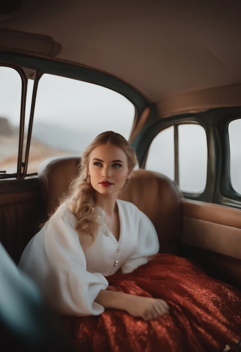 menina encostada em um carro branco, estilo Disney Pixar, alta qualidade