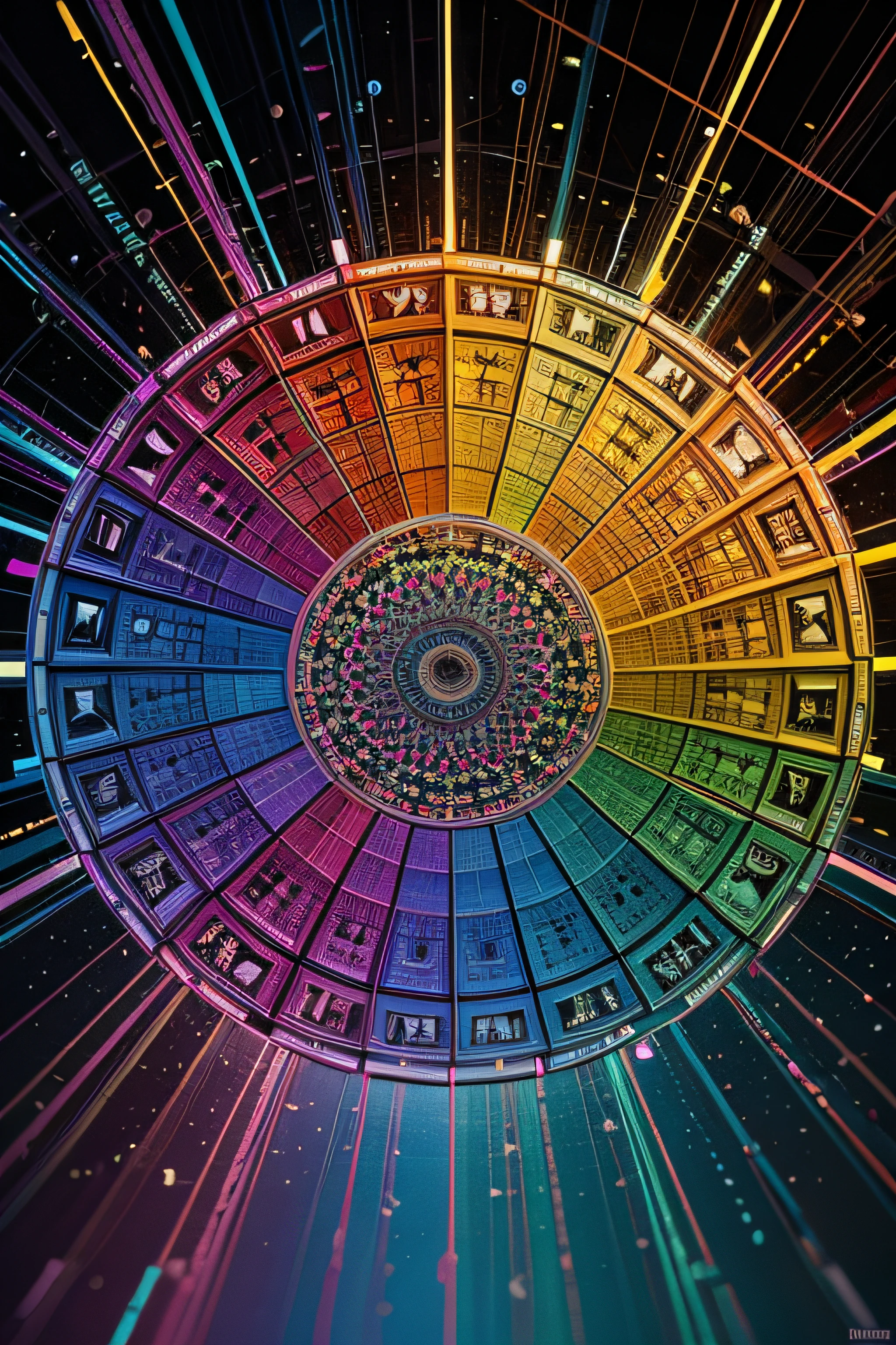 Glitched Crazy Sick Fractal mandala Glitched palette colors