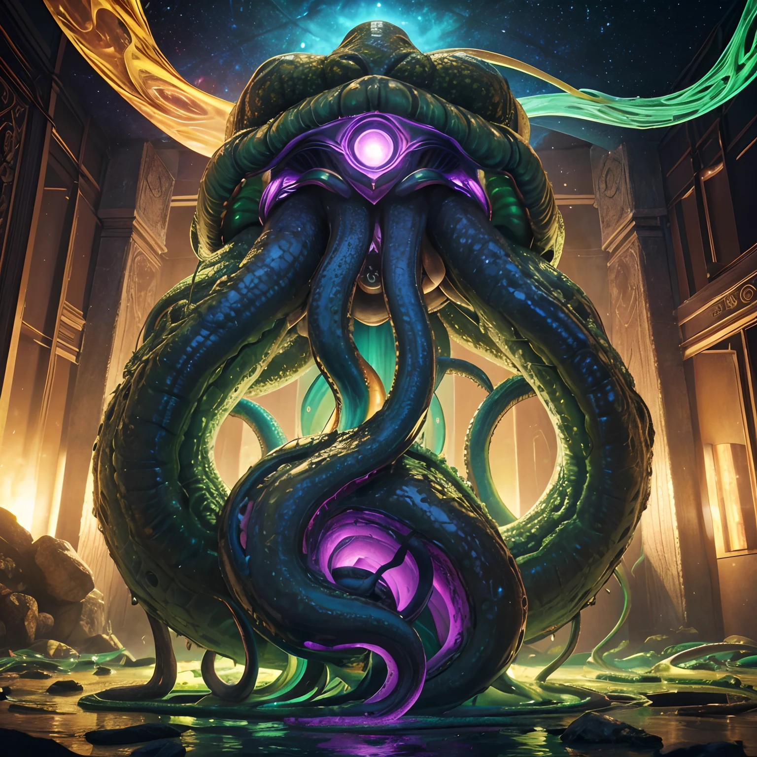 {NEO GOD}{an alien}{Chemicals}{Deities}{vhorrified}{Deities々Right}{Beautiful shape}{an oil painting}{hight resolution}{devastated}{Buddha}{Rainbow flesh}{Ultimate form}{Another dimension}{kosmos}{mistic}masterpiece , best quality , ultra-detailed{cthulhu mythos}{goddes}{MuCoi}{mucous membrane}{tentaculata}{worm}{Nyarlathotep}{High Quality}