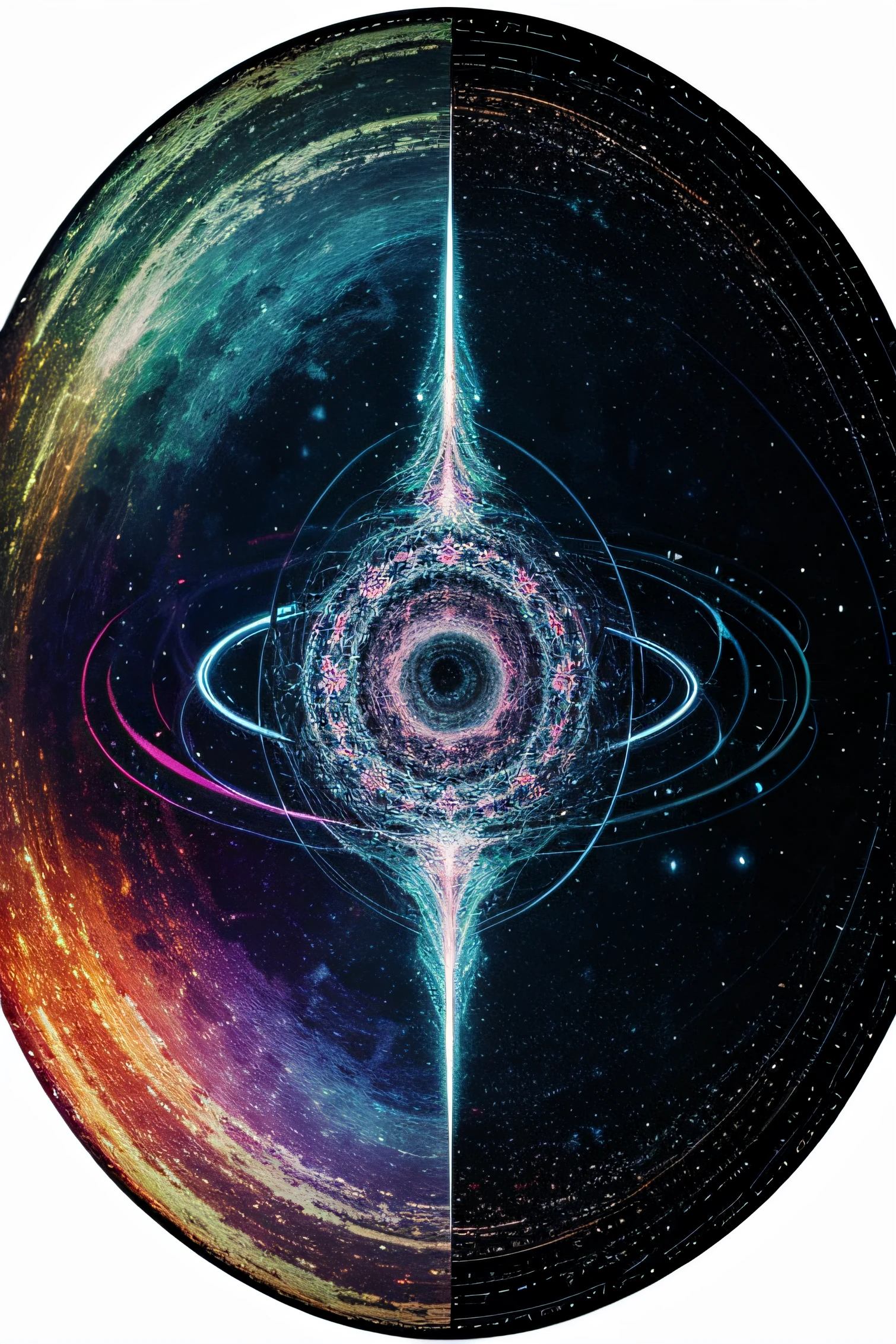 Glitched and muffled sick mandala universe