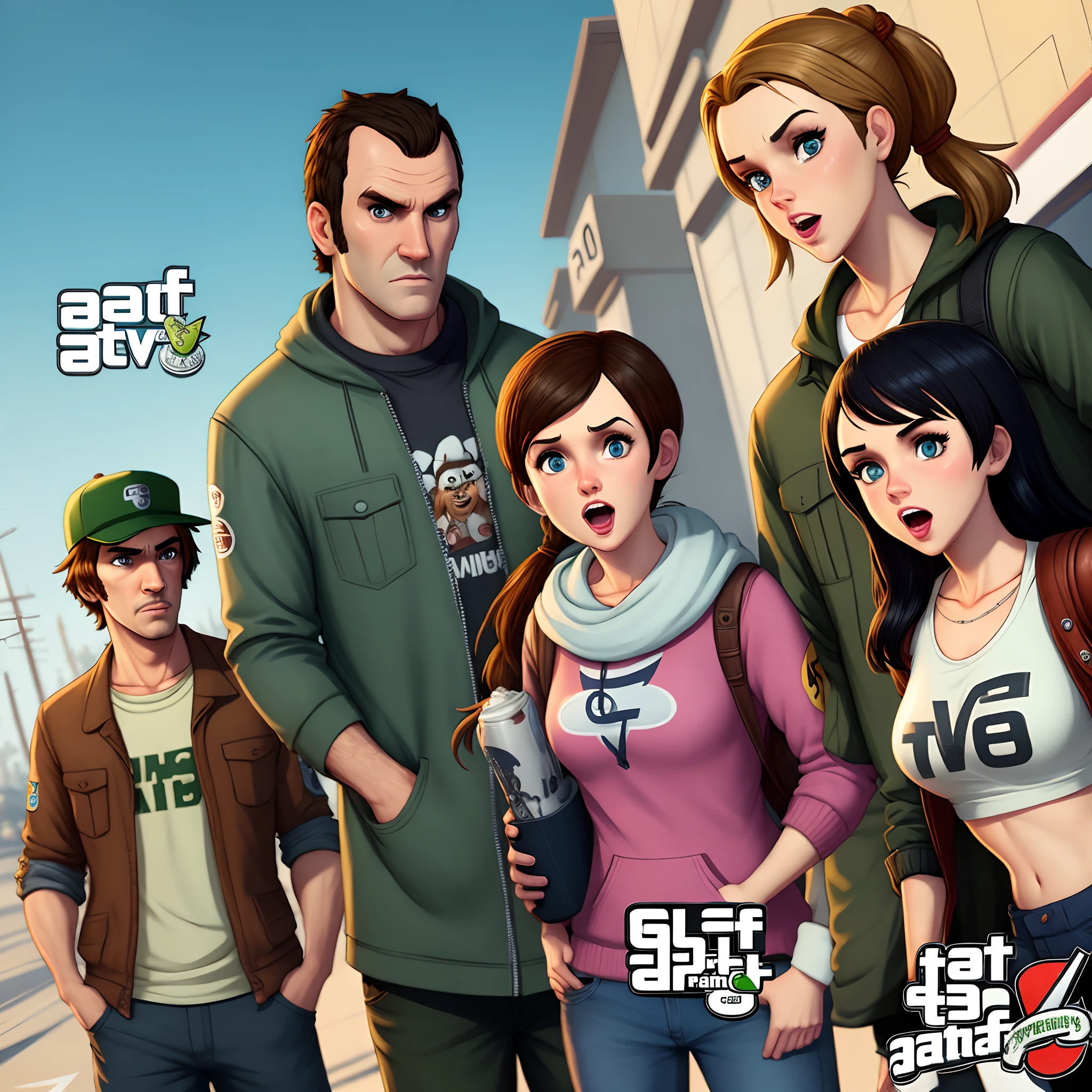 Pixar movie cover of GTA FIVE protagonists