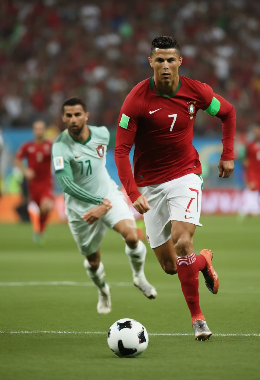 Ronaldo winning the World Cup with portugal national team