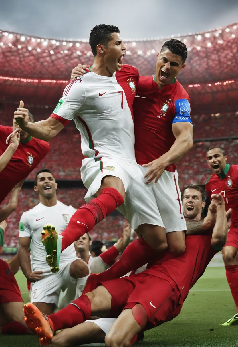 Ronaldo winning the World Cup with portugal national team