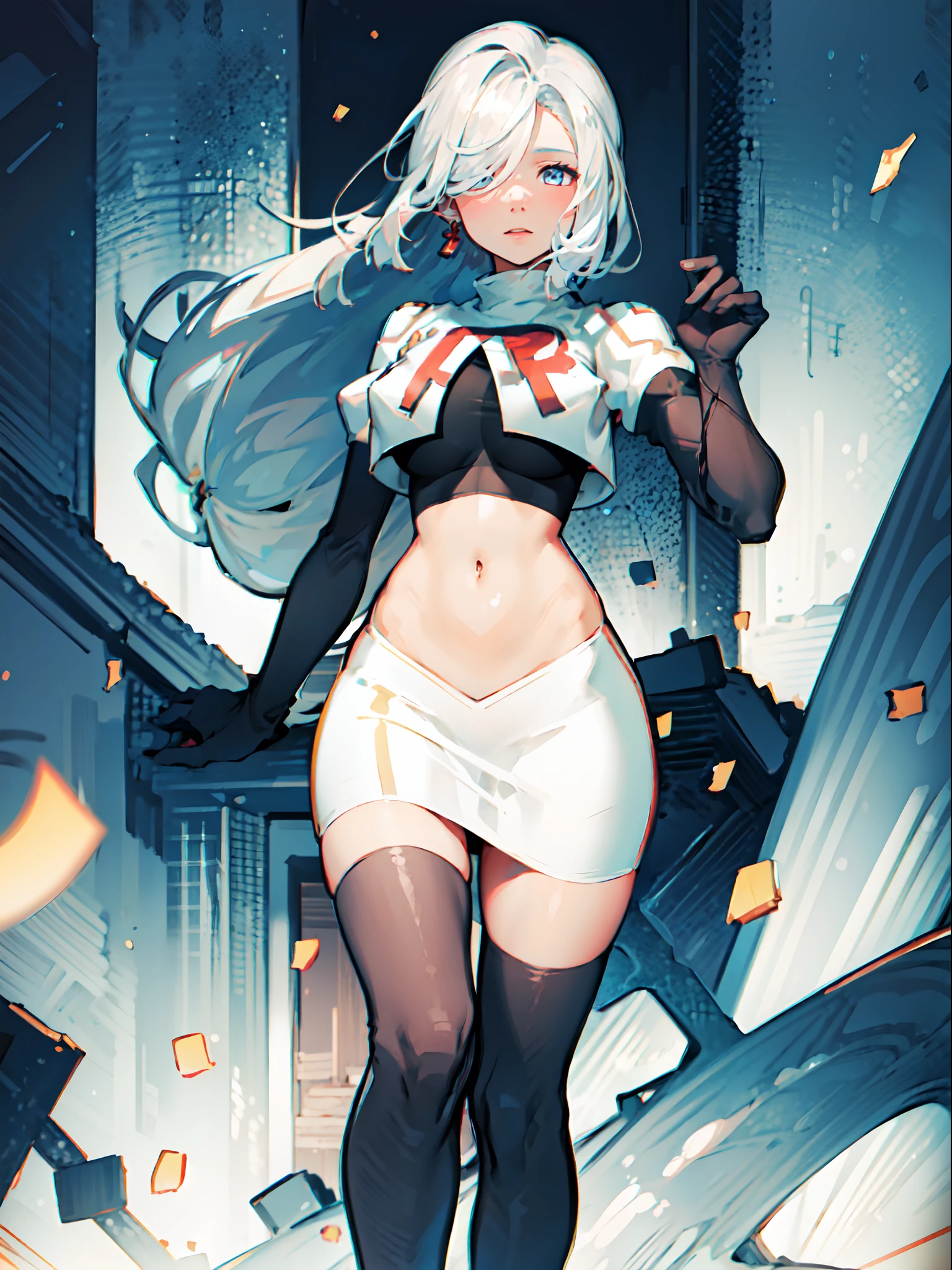 Sexy anime girl, white hair, red eyes, Sitting on skyscraper and crushing it, the skyscraper is collapsing, wearing latex pants,(orgasm, Ahegao, crossed eyes, she is happy and horny), (collapsing building), her ass is crushing the skyscraper, her ass facing screen, impact, girl is riding a skyscraper