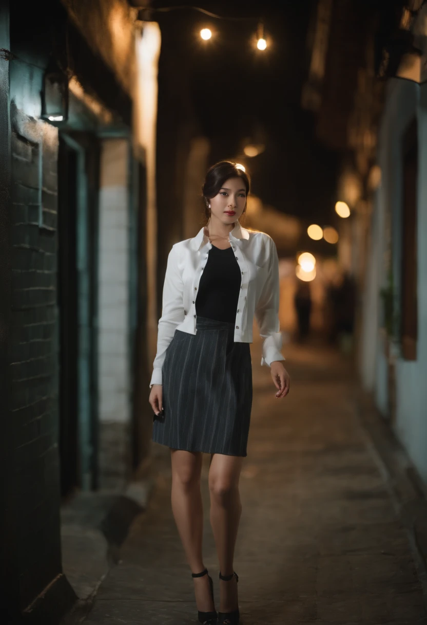 (wide shot, full body, film grain, low light:1.2), korean instagram model is being photographed at nighttime, walking around in a dark alleyway bustling with people and restaurants, wearing a white button up shirt, partially open blouse, black skirt, black pantyhose, high heels, designer shoes, full frontal view, slightly spread legs, (looking at viewer), perfect makeup, long eyelashes, eyeliner and blush, natural perky breasts, soft nipples, (no panties:1.2), bottomless, public exposure, shaved pussy, tight slit, (skirtlift), one hand covering mouth in shock, Negative prompt: bad anatomy, bad hands, (cropped), oversaturated, extra limb, missing limbs, deformed hands, long neck, long body, imperfect, (bad hands), signature, watermark, username, artist name, conjoined fingers, deformed fingers, ugly eyes, imperfect eyes, skewed eyes, unnatural face, unnatural body, error, painting by bad-artist, fat, big face, deformed body, watermark, logo, no face
Steps: 22, Size: 896x1216, Seed: 1854511818, Model: abmix, nudify: b8f5348d297a", Version: v1.5.1, Sampler: DPM++ 2M SDE Karras, CFG scale: 7.5, ab-korean: f3a1346e4988, Model hash: 63ff16ad10, skirtlift_xl: 31e8fbeafd4f, Color Enhance: 0.8, Face restoration: CodeFormer, "AdvancedEnhancerXL: c64c355f8555