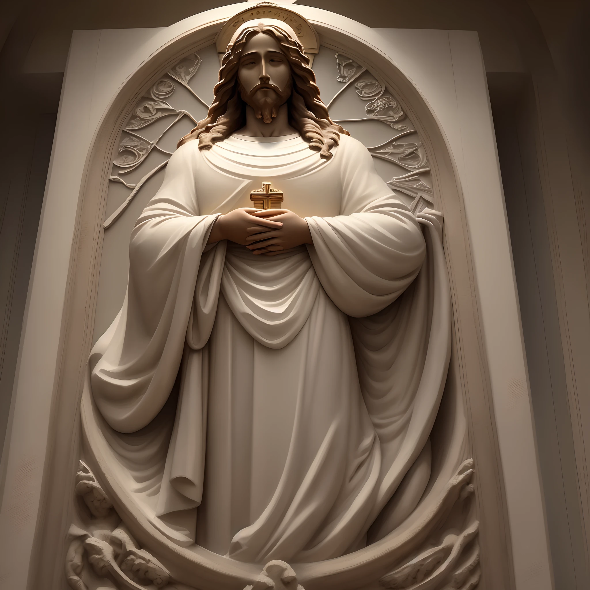 I am requesting the creation of an image of Jesus Christ that is highly detailed and realistic, based on biblical descriptions and historical depictions. This image should be an accurate representation of the figure of Jesus, capturing your kind and compassionate expression, com olhos cheios de amor e sabedoria.
The anatomical details, como cabelo e barba, should be depicted according to the historical context of the time to ensure accuracy. This image is meant to convey the message of hope, redemption and serenity that Jesus Christ symbolizes. It's crucial to pay attention to facial features, clothing and environment to ensure authenticity.
We seek to create a faithful representation of the central figure of Christianity, providing a true and respectful view of Jesus Christ. The goal is to create an image that inspires and touches the hearts of those who contemplate it, reflecting the Savior's compassion and wisdom."