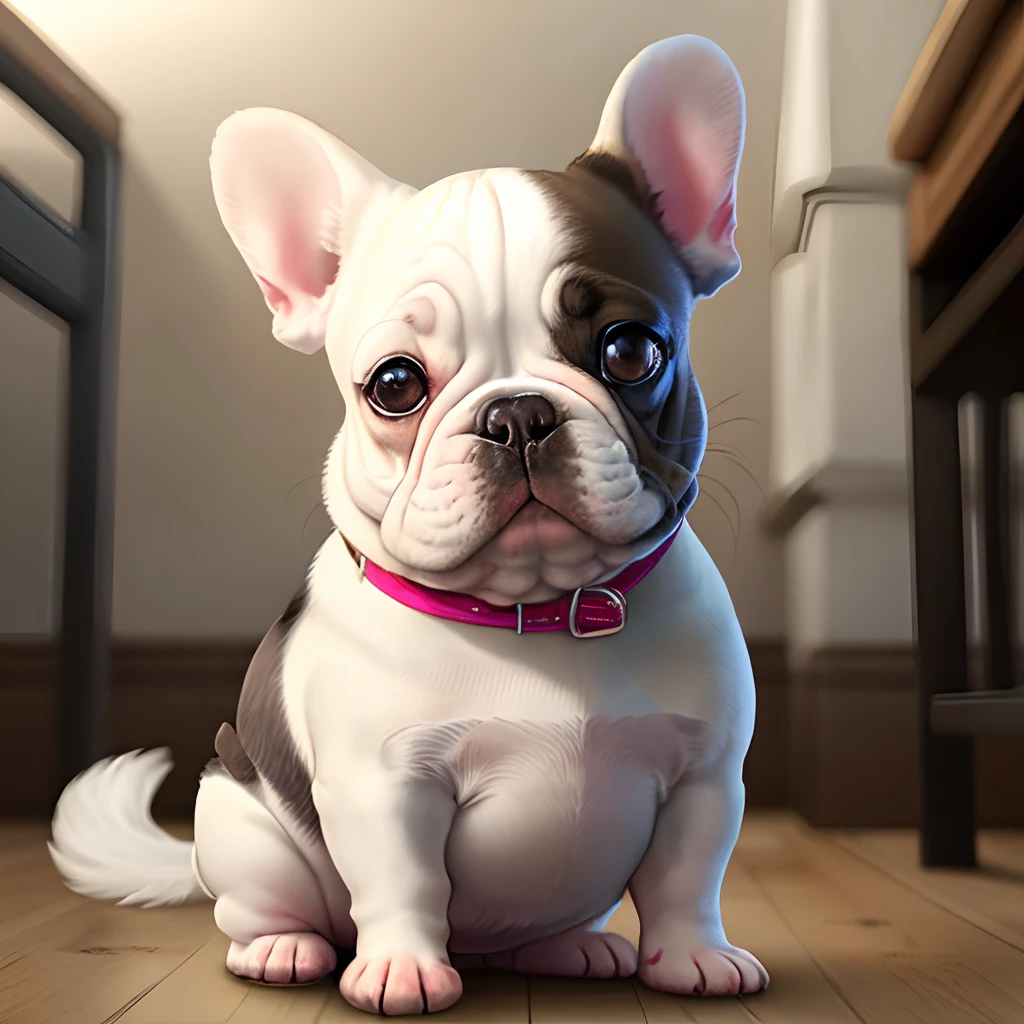 Frenchie chubby white pied thick neck with big bone treat