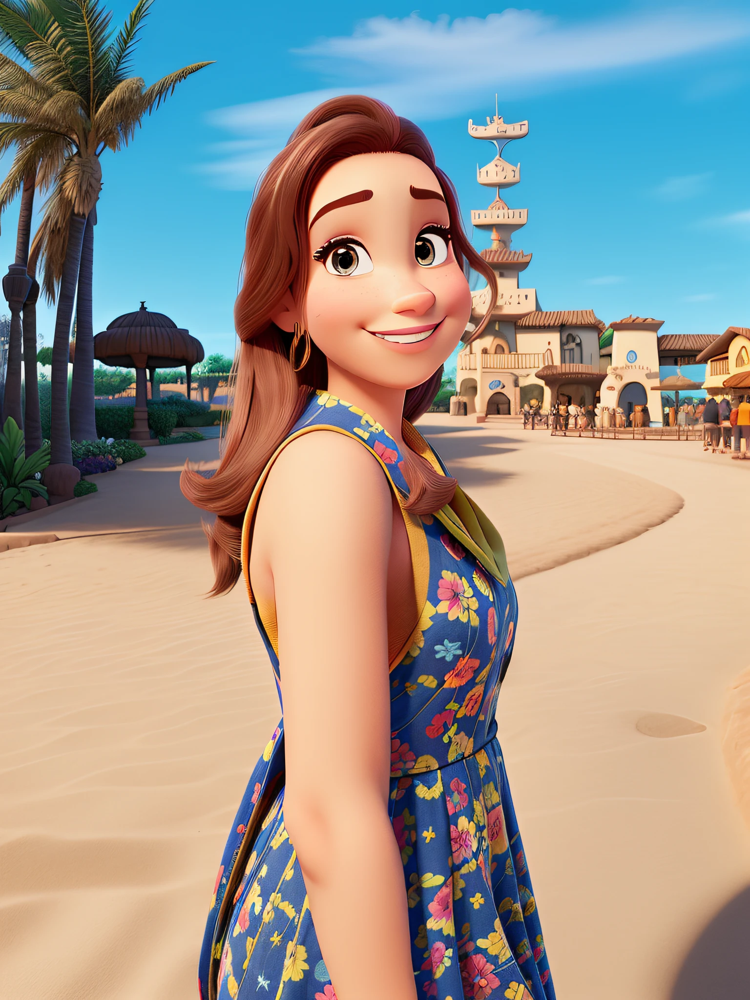Uma mulher estilo disney pixar, alta qualidade, melhor qualidade