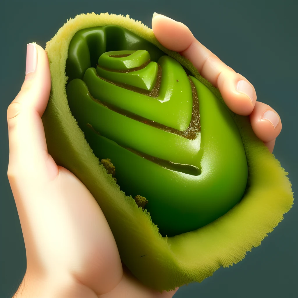 Green poop on fingers