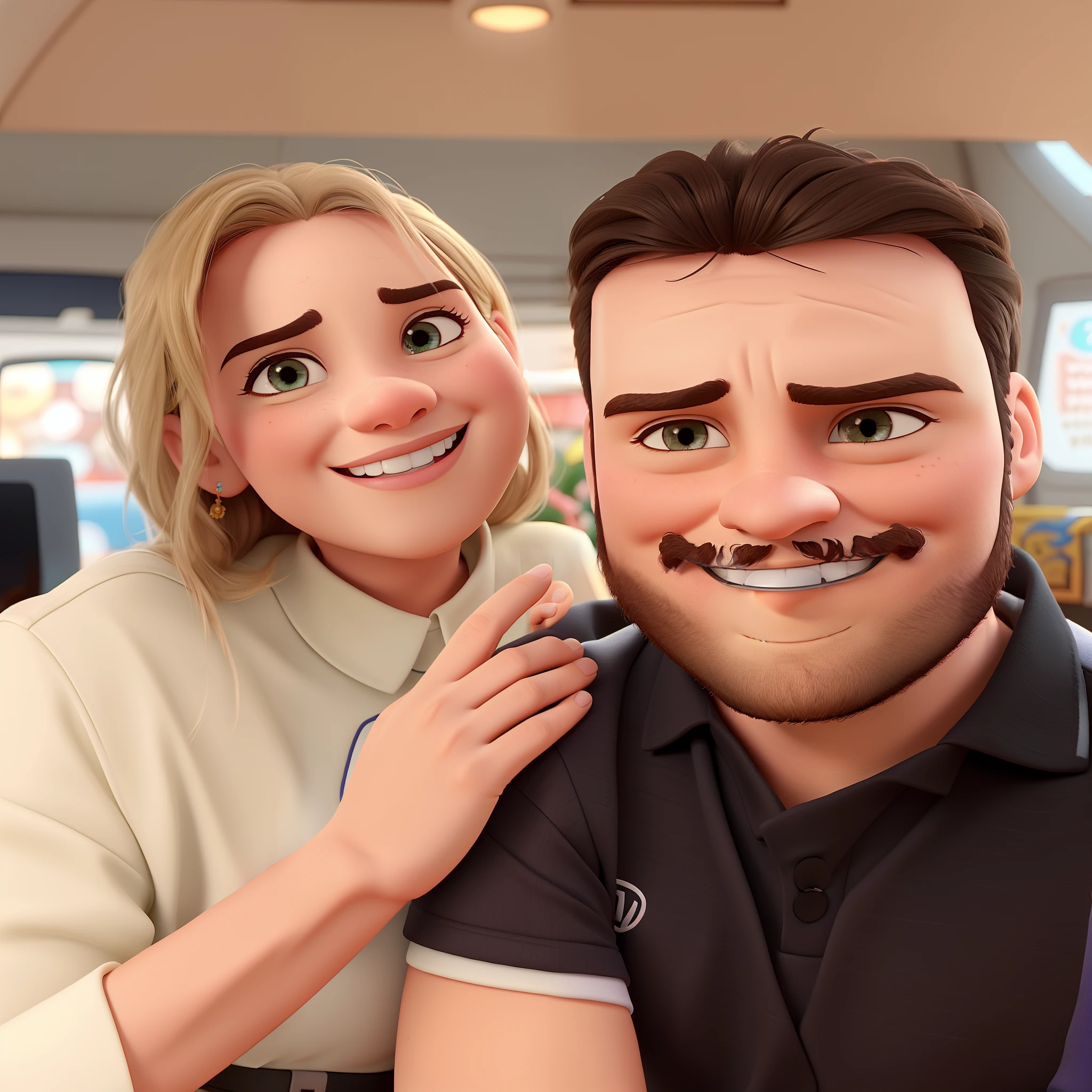um casal feliz estilo disney pixar, alta qualidade, melhor qualidade