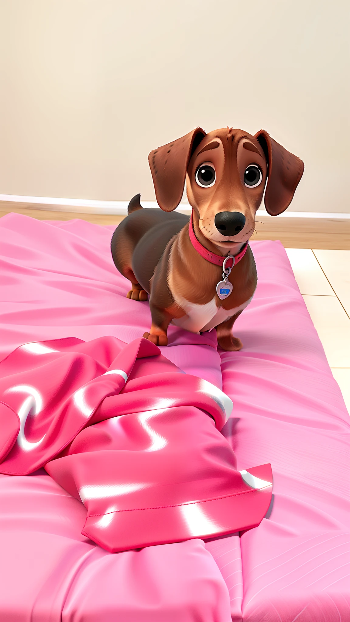 Uma dachshund femia estilo disney pixar alta qualidade