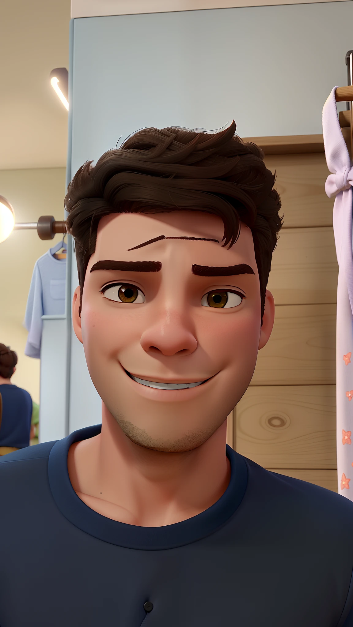 Um jovem moreno, estilo Disney pixar, alta qualidade melhor qualidade