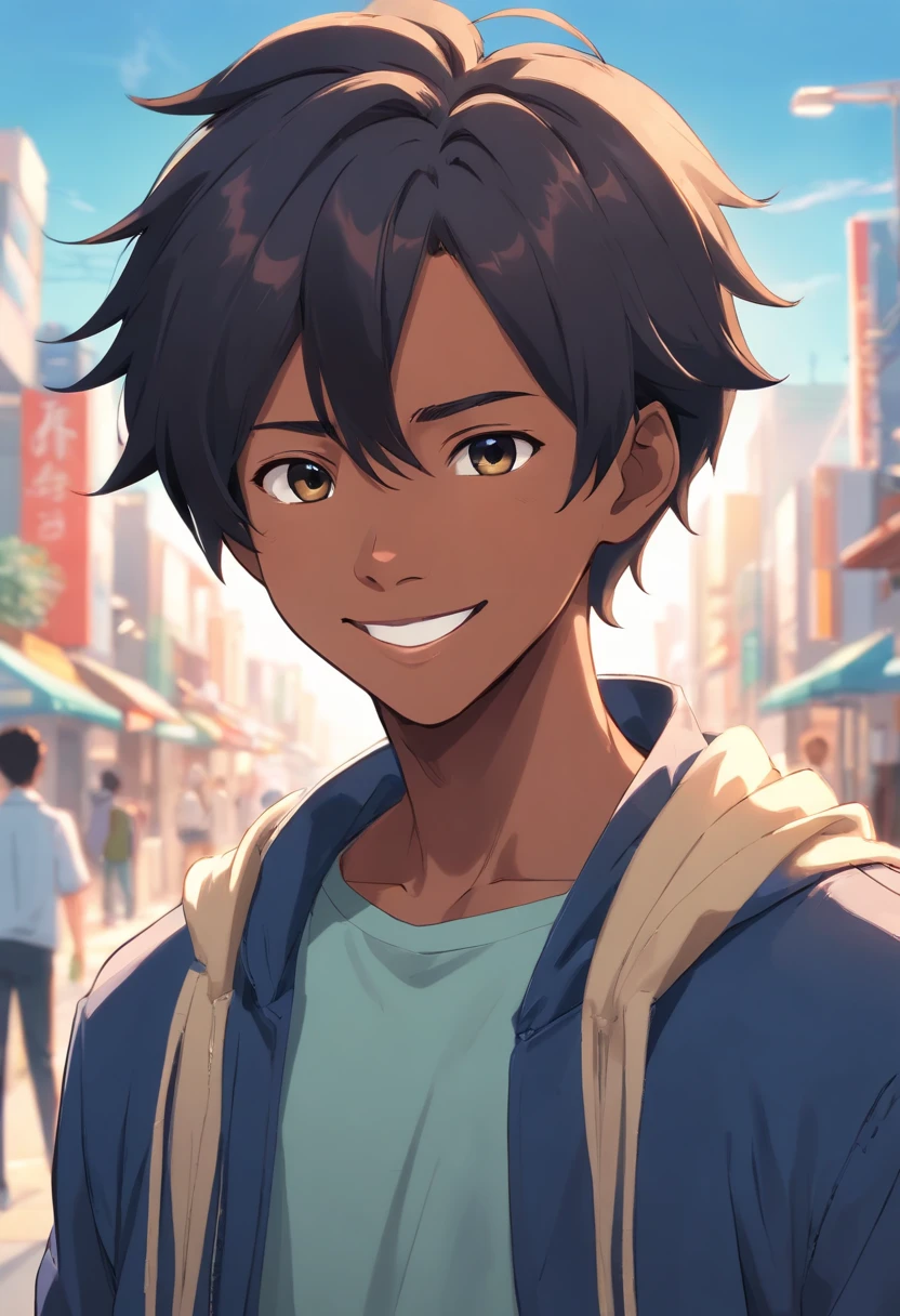disguised hair, young black man, partial smiling