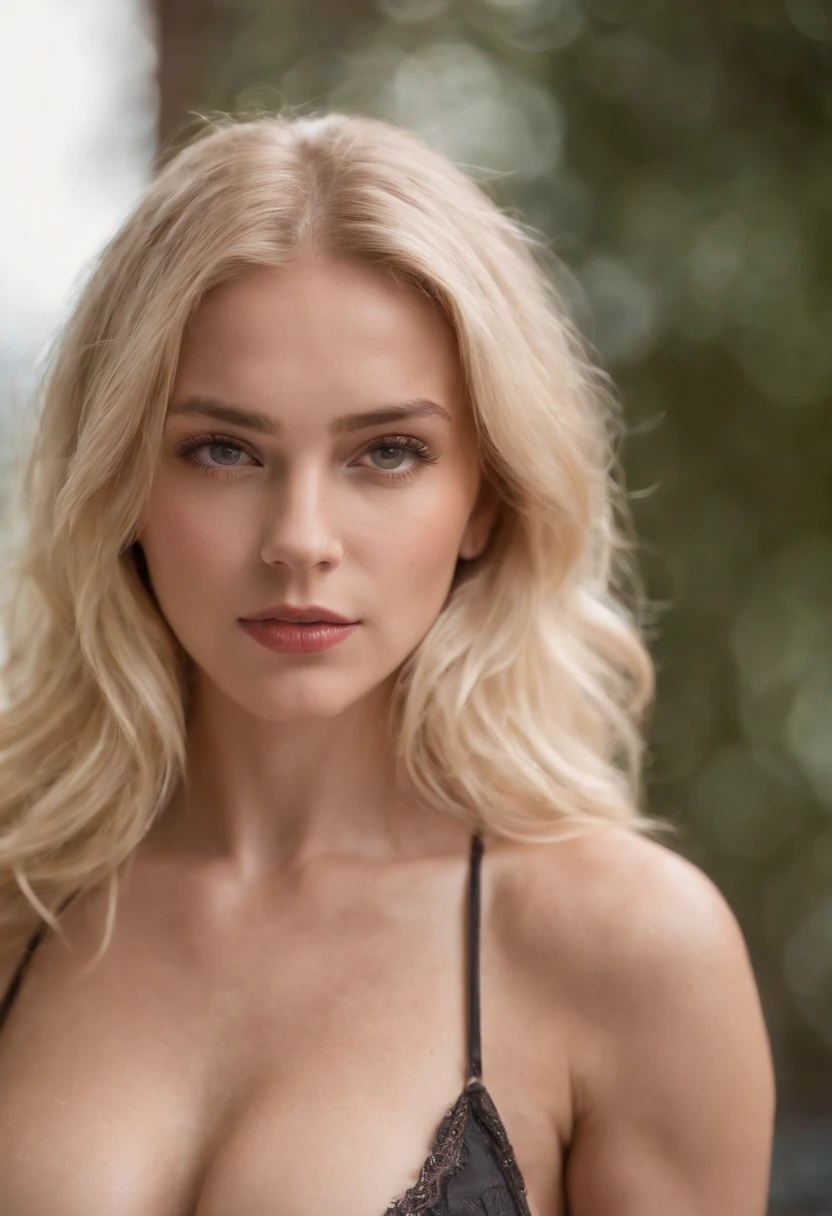 Hot, blonde, huge bust, bikini