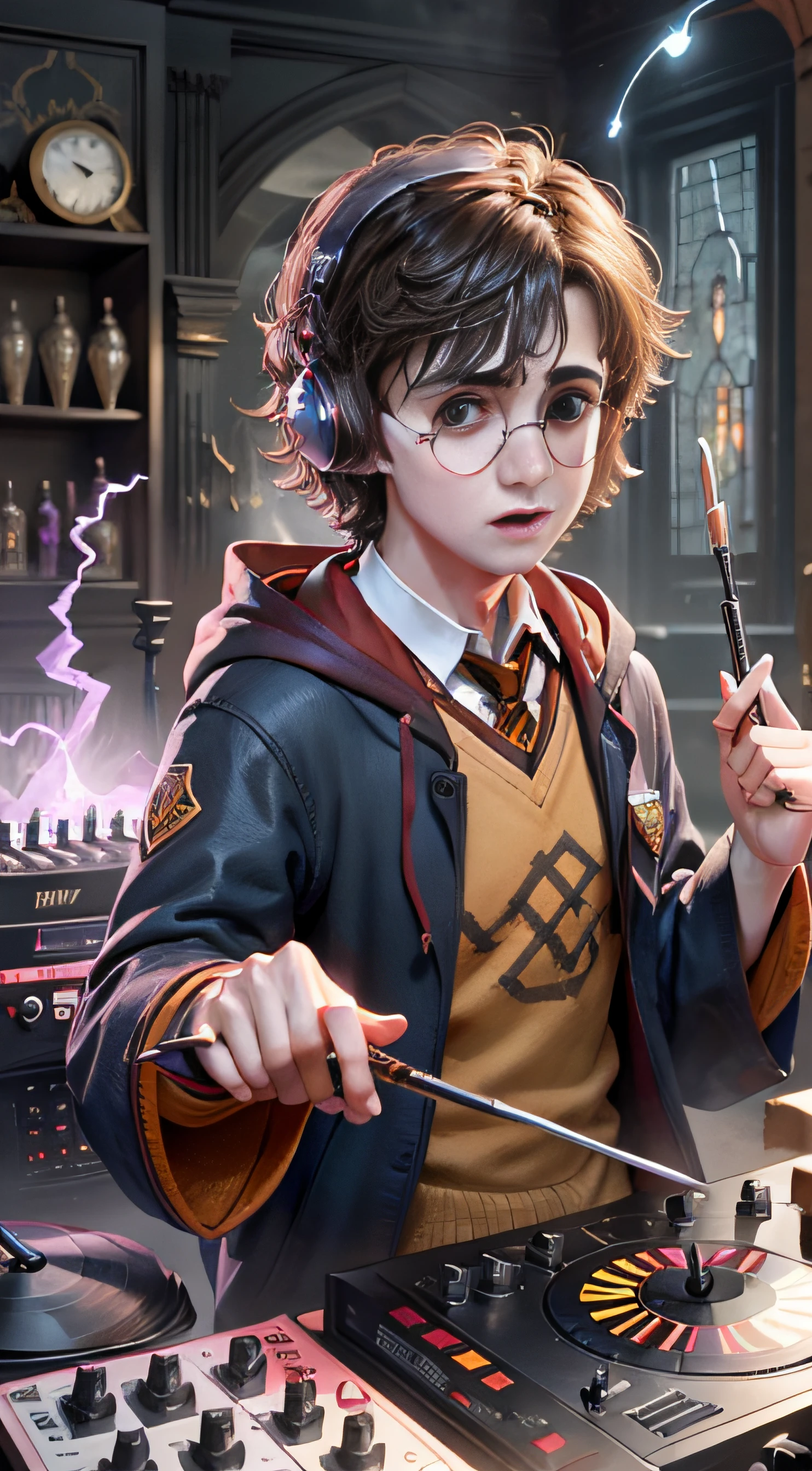 Harry Potter is DJing，Knock with a wand