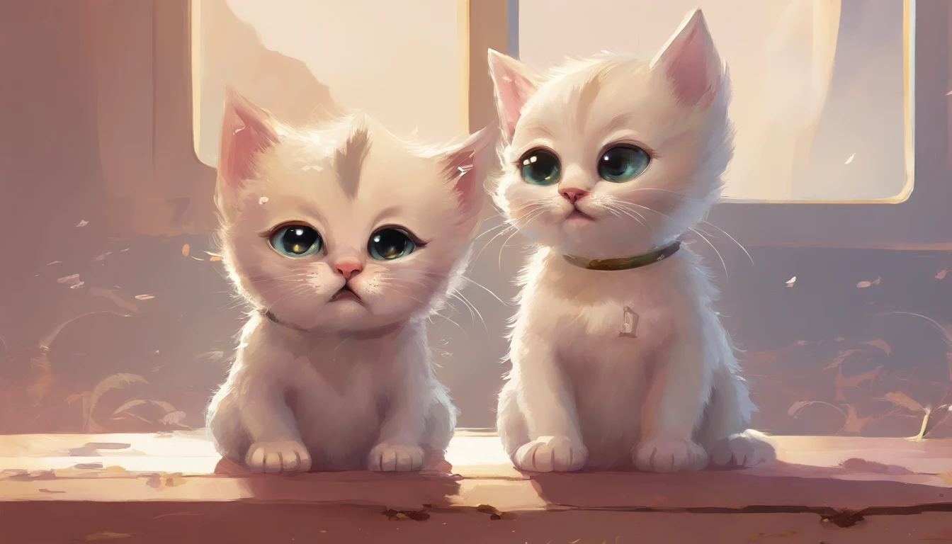 Crying kittens, adolable, Mouth sweetened with milk.