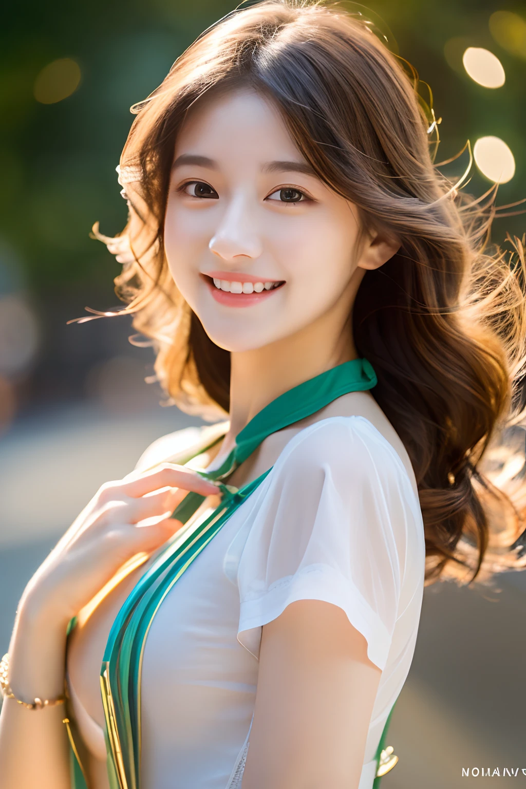 ((middlebreasts、tomgirl、the head is small))、sunlights、sunlights、(Chiseled abs : 1.1)、(the perfect body : 1.1)、(short wavy hair : 1.2)、Brown hair、collars、chains、FULL BODYSHOT、crowdedstreets、Sheer shirt　Tank Tops、Jeans wearing jacket、((shortpants))、(Highly detailed CG 8K wallpaper)、(extremely delicate and beautiful)、(​masterpiece)、(top-quality:1.0)、(超A high resolution:1.0)、beautiful  lighting、perfect lightning bolt、realistic shadow、[hight resolution]、Detailed skin、Super Detailed Information　cute smile face　brightened light　full bodyesbian