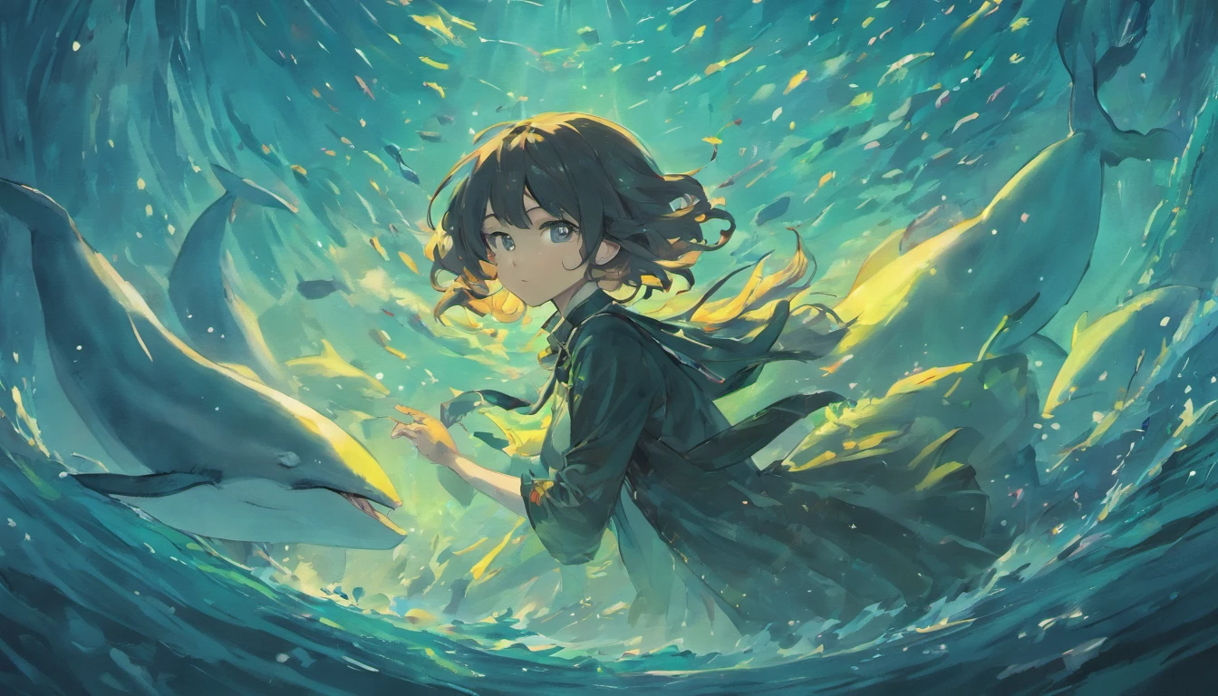 Mythical beast、whales、No people、Big fish、A black、The eye、