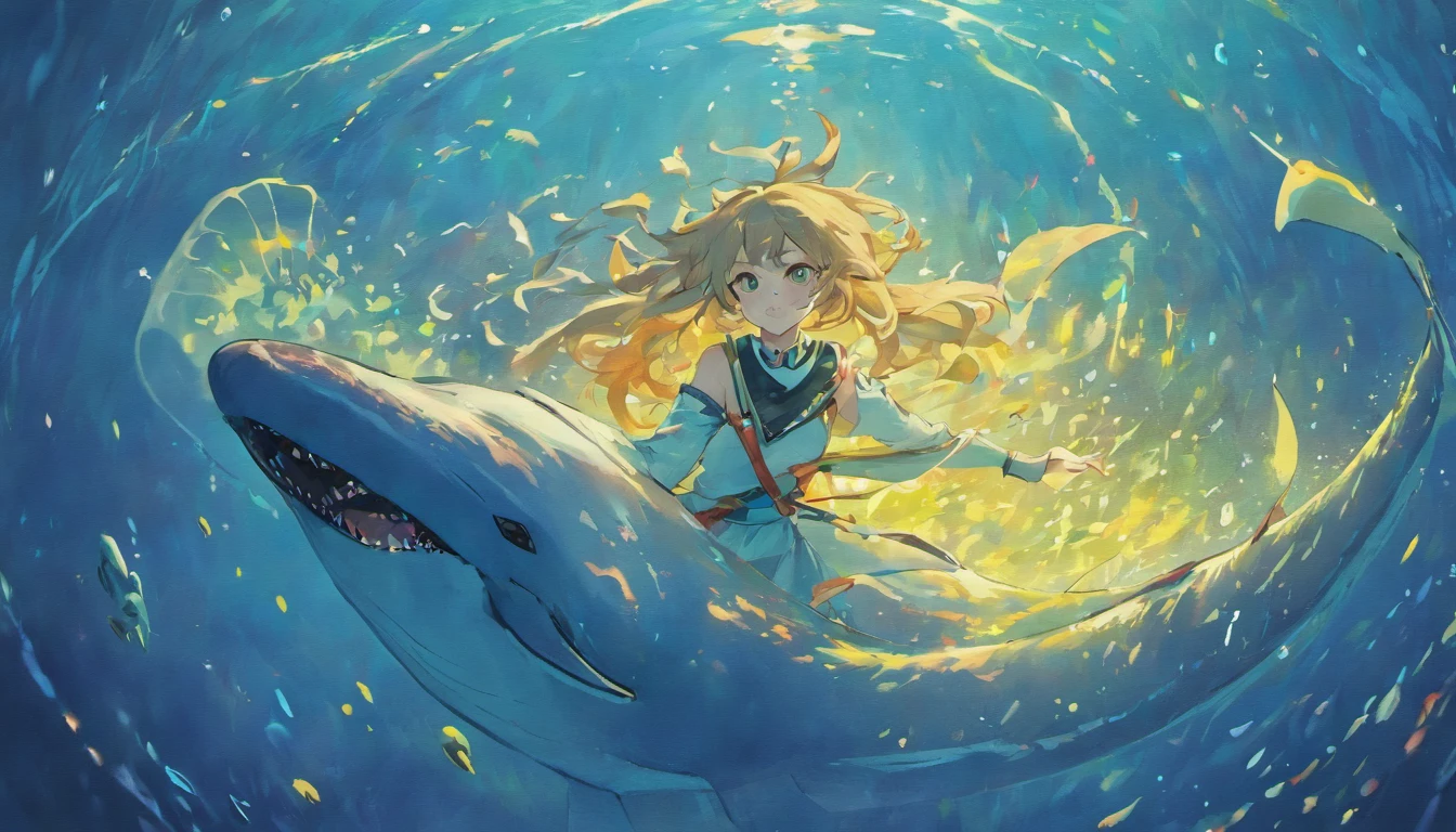 Mythical beast、whales、No people、Big fish、A black、The eye、